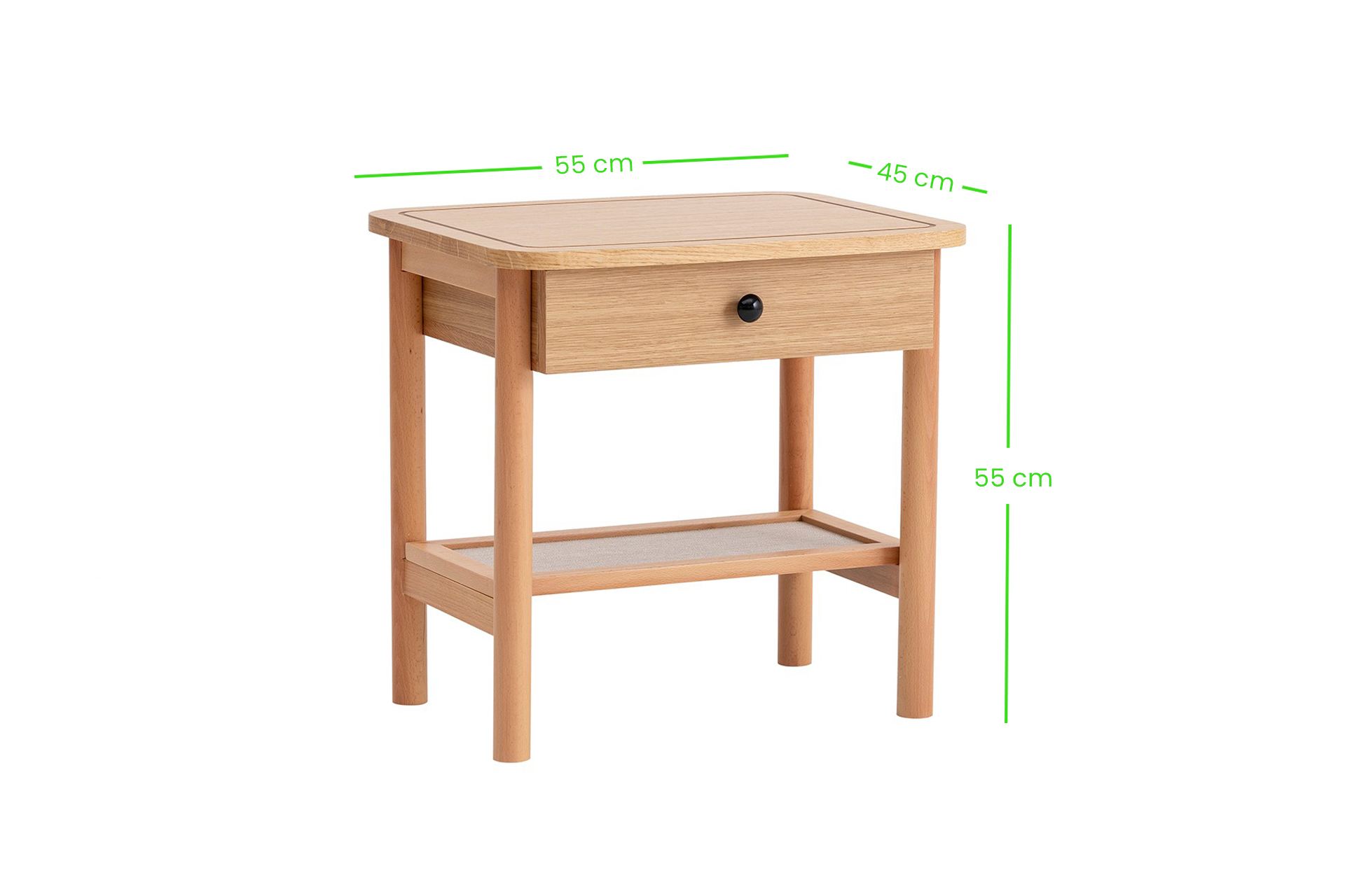 Noptiera, Hanah Home, mdf, natural lemn, 55x45x55 cm — imaginea 12