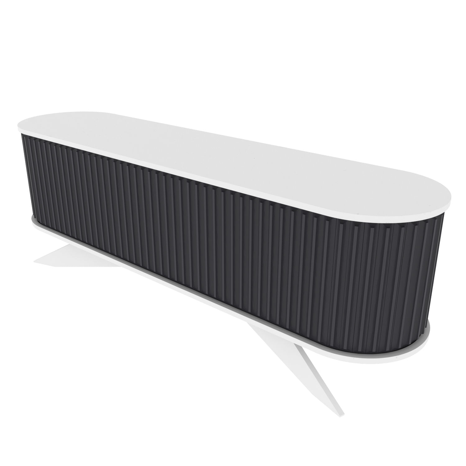 Comoda tv, Hanah Home, pal melaminat, antracit si alb, 180x43x60 cm — imaginea 4
