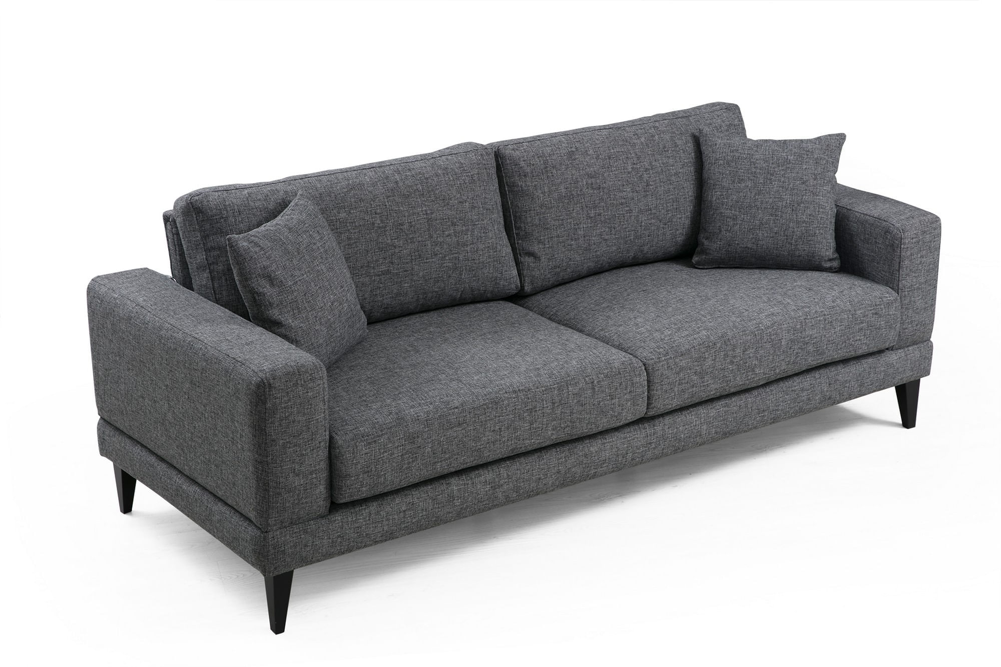 Canapea extensibila 3 locuri, Hanah Home, cadru lemn fag si PAL, gri inchis, 210x90x85 cm — imaginea 4