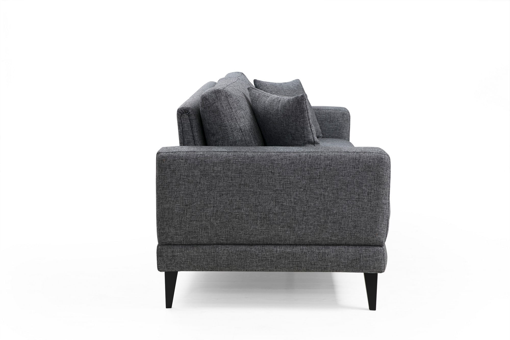 Canapea extensibila 3 locuri, Hanah Home, cadru lemn fag si PAL, gri inchis, 210x90x85 cm — imaginea 9