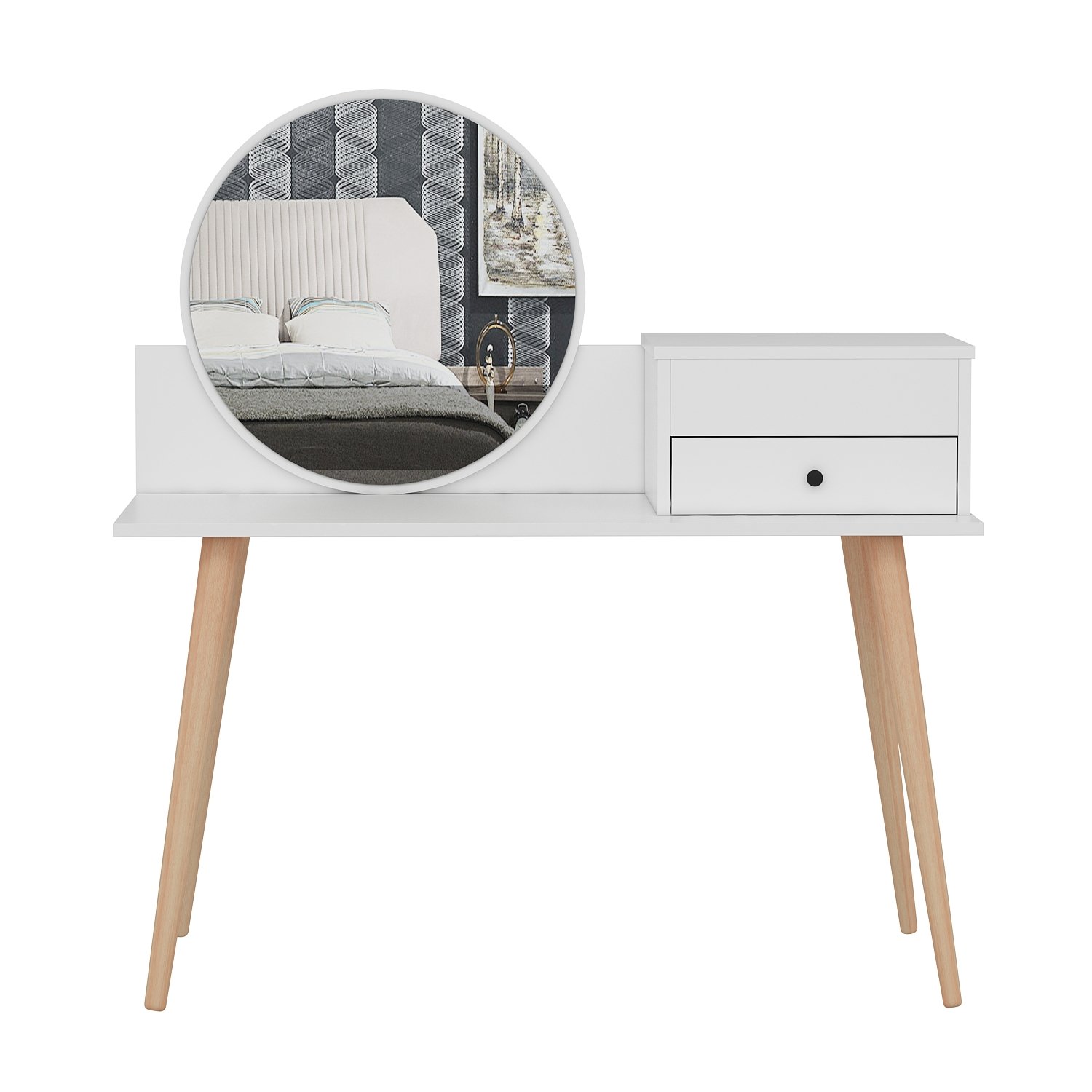 Masa de machiaj, Hanah Home, panou de particule melaminat, alb, 120x60x96 cm — imaginea 10