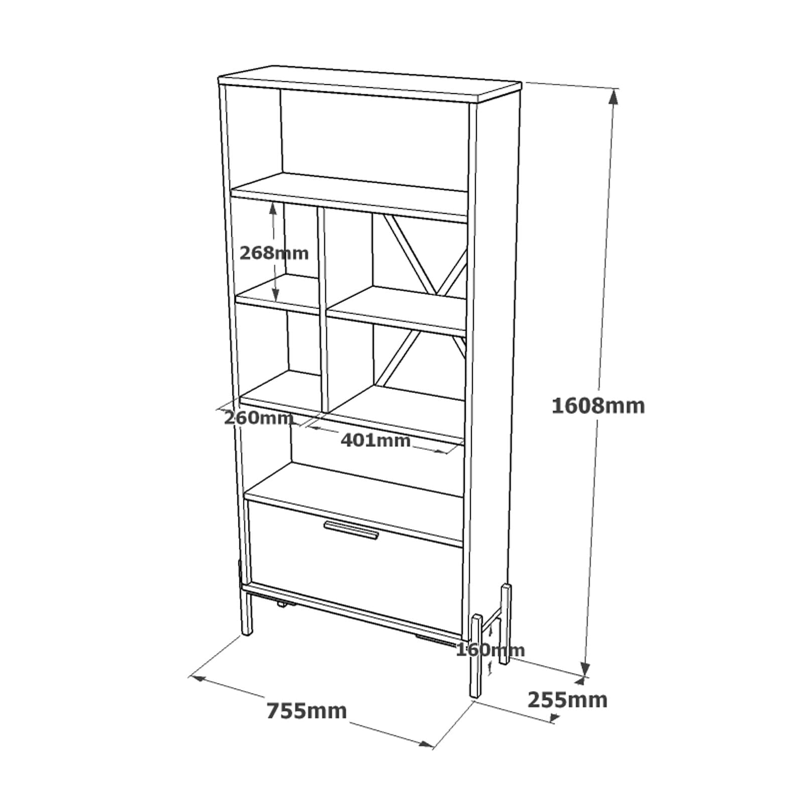 Set mobilier birou, Hanah Home, pal melaminat, argintiu antracit — imaginea 9
