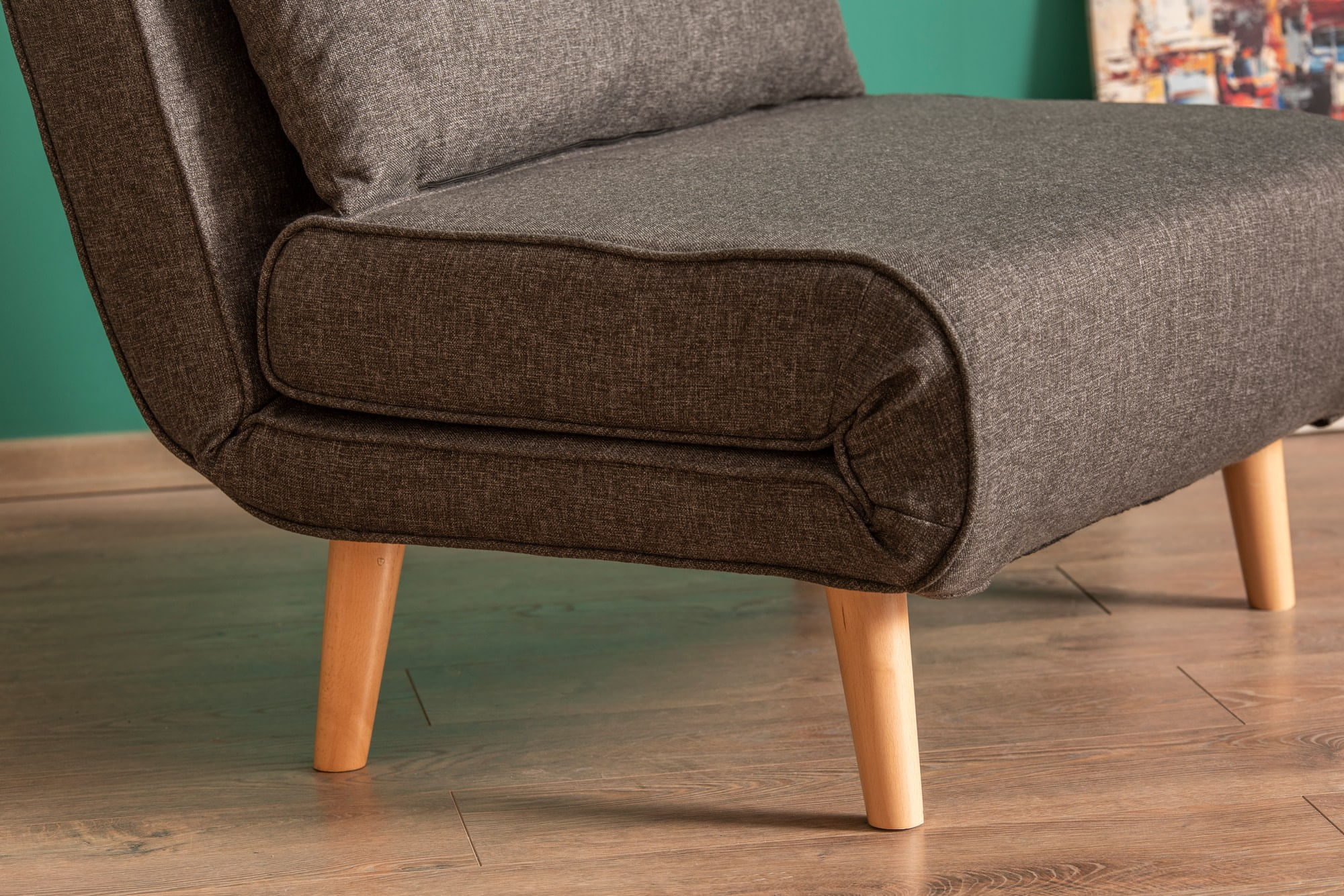 Canapea extensibila, Hanah Home, metal, gri inchis, 180x80 cm — imaginea 5