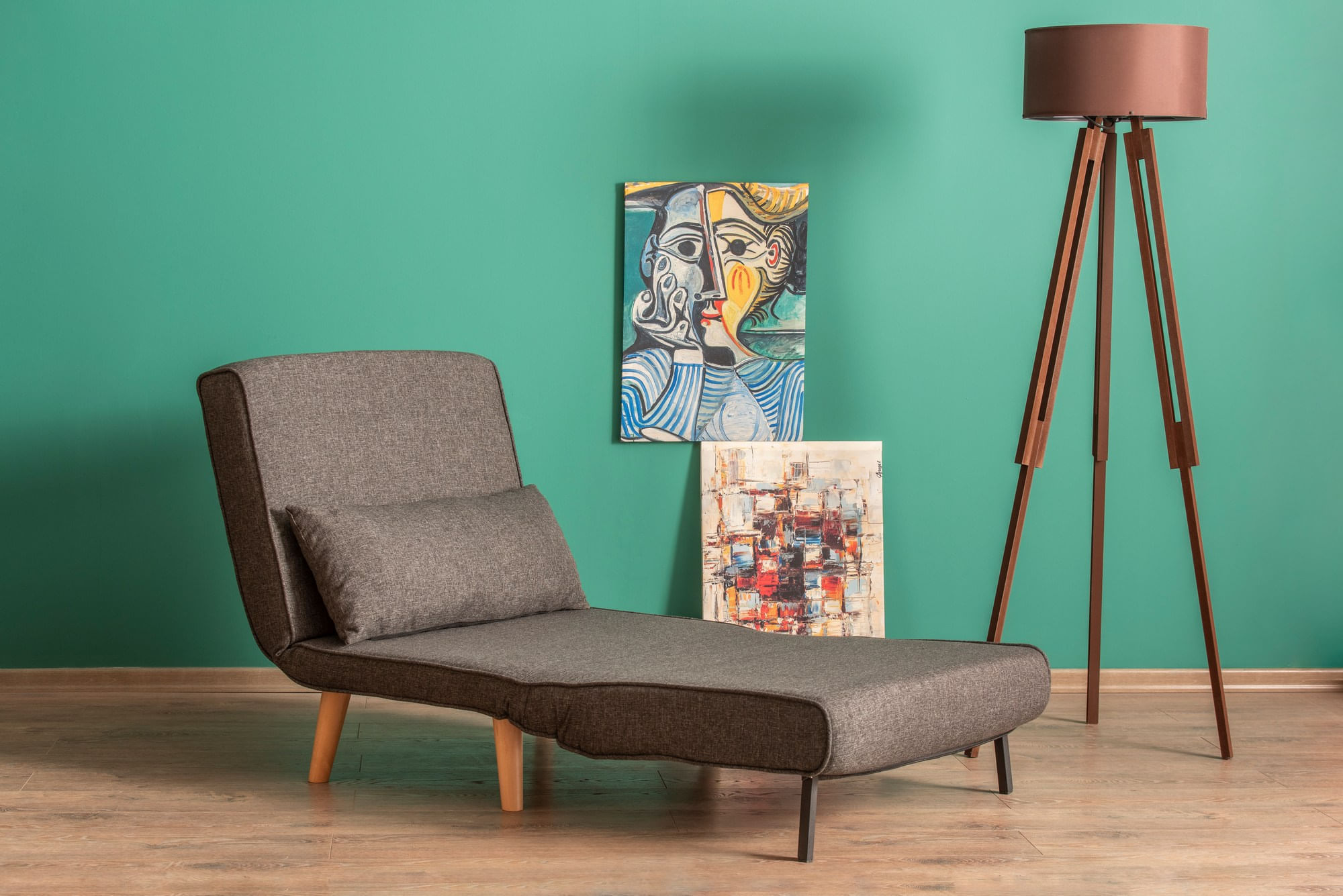 Canapea extensibila, Hanah Home, metal, gri inchis, 180x80 cm — imaginea 7