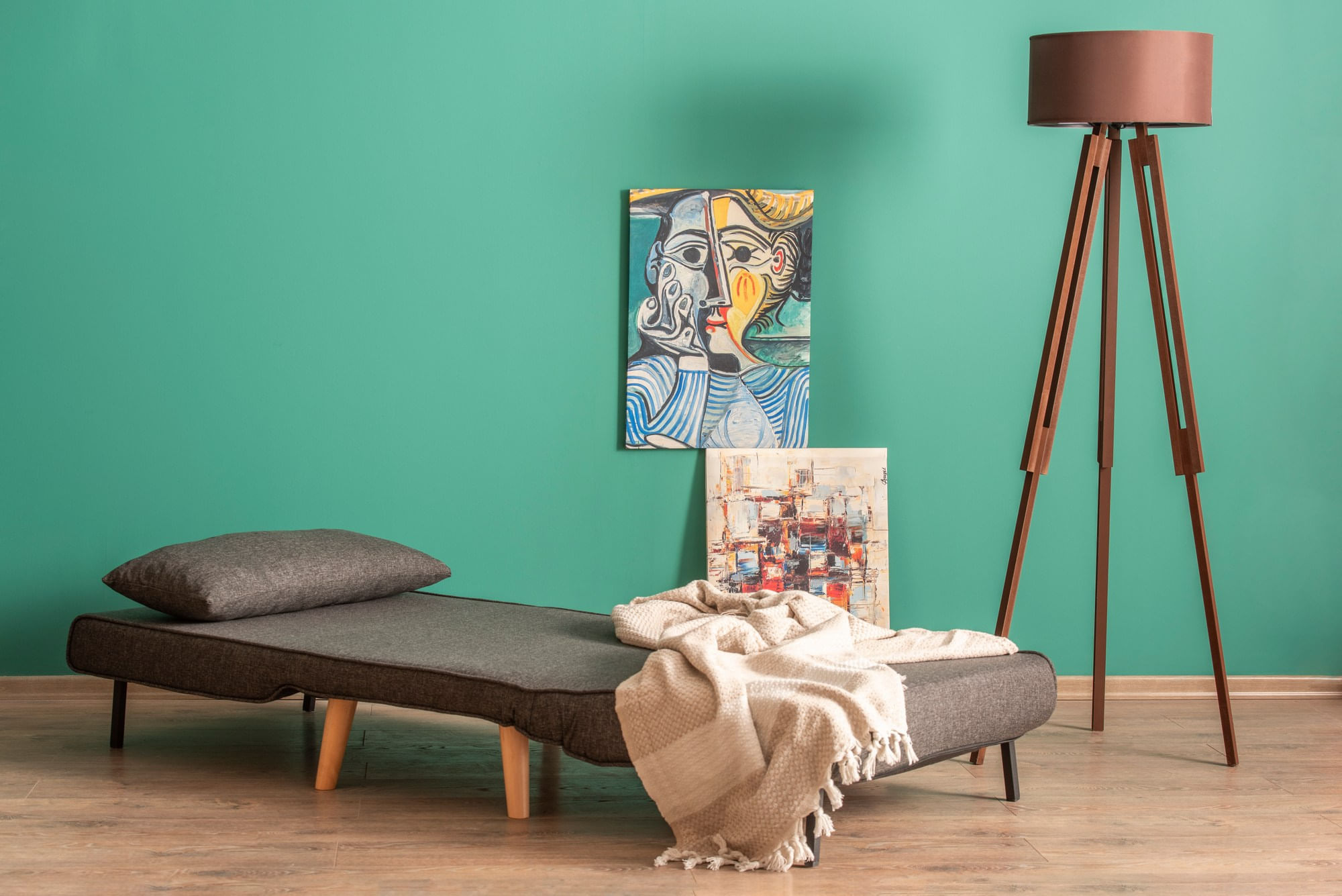 Canapea extensibila, Hanah Home, metal, gri inchis, 180x80 cm — imaginea 9