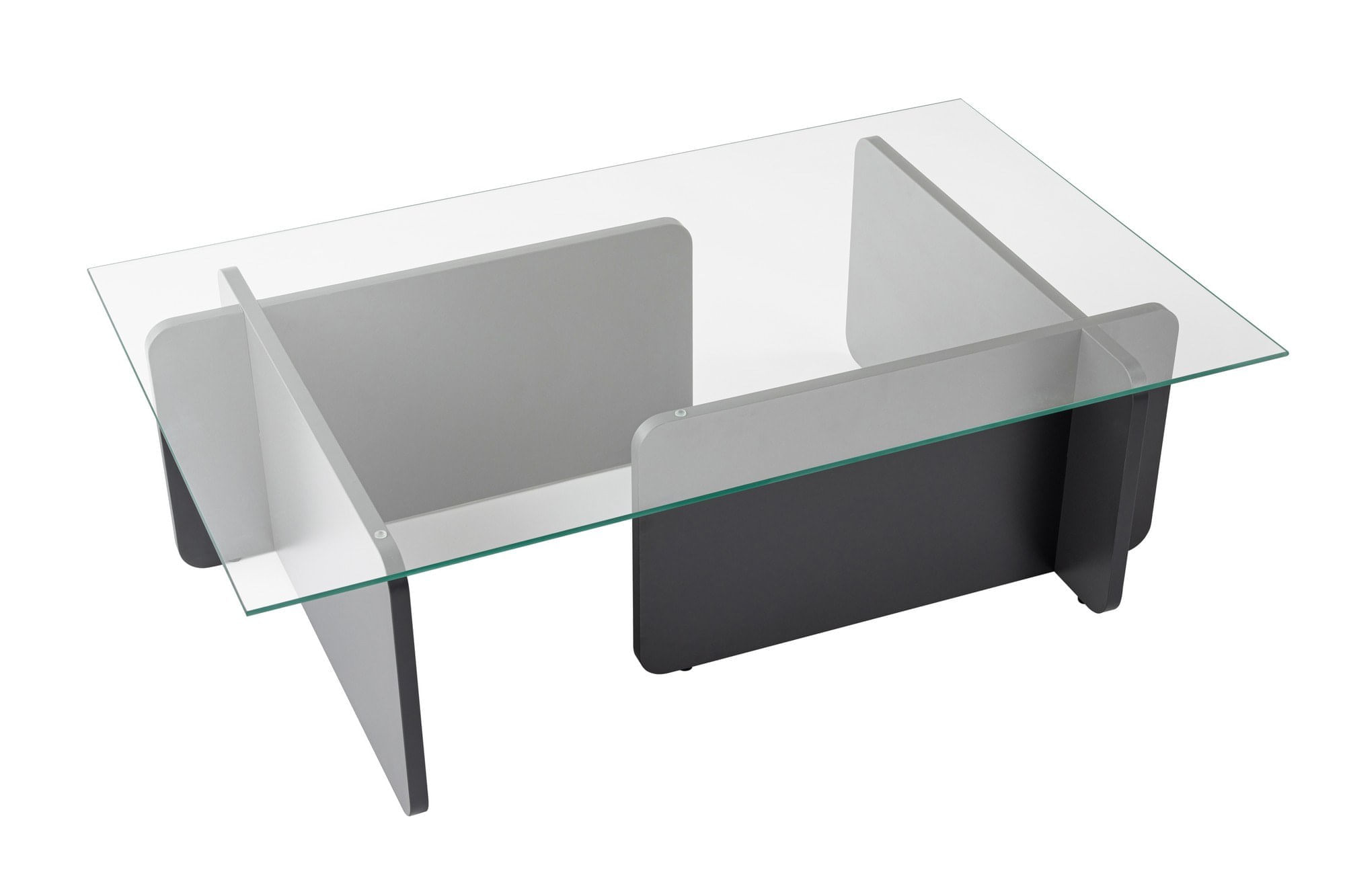 Masuta de cafea, Hanah Home, sticla temperata, antracit, 105x65x30 cm — imaginea 2