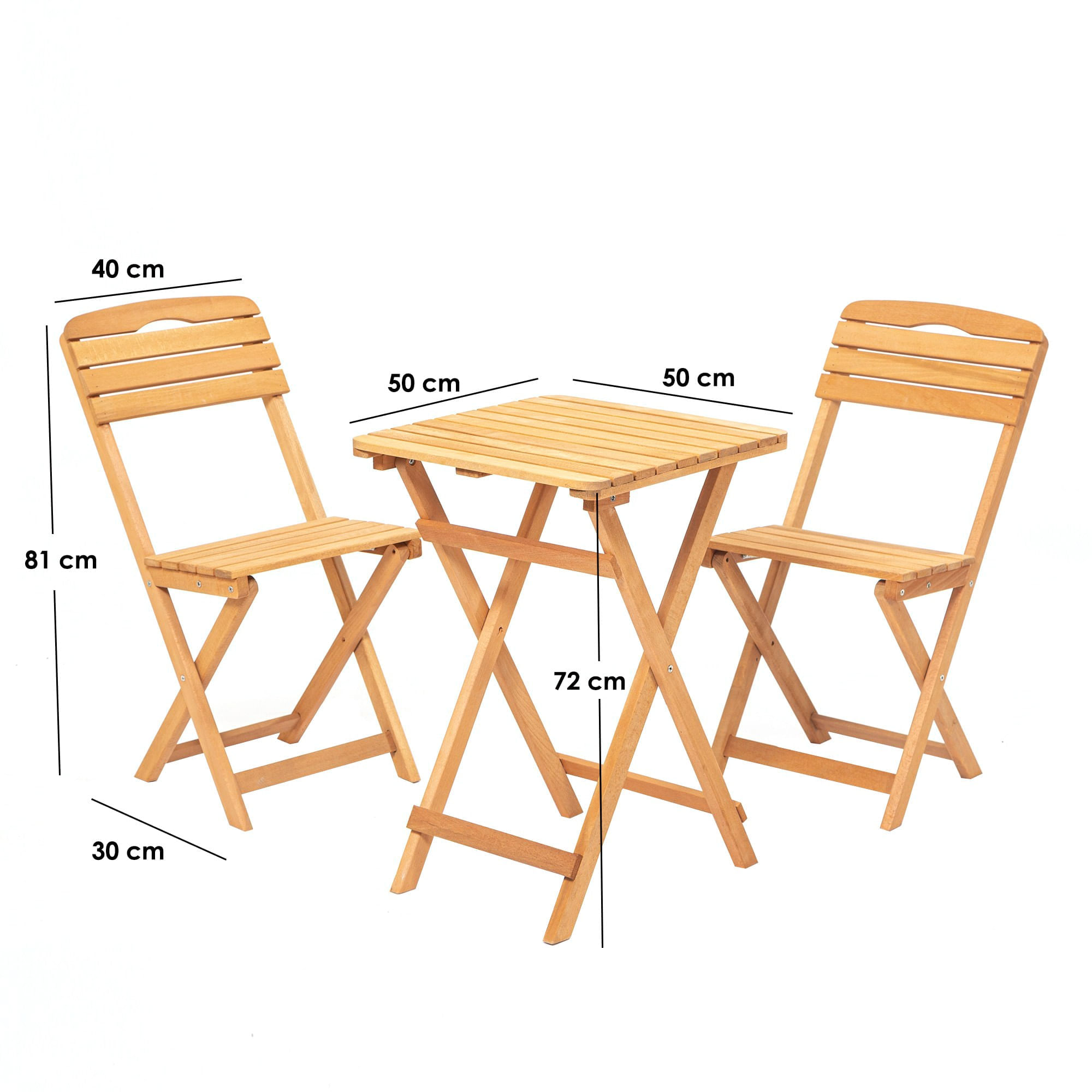 Set mobilier gradina, Hanah Home, lemn fag, maro, 3 piese — imaginea 3