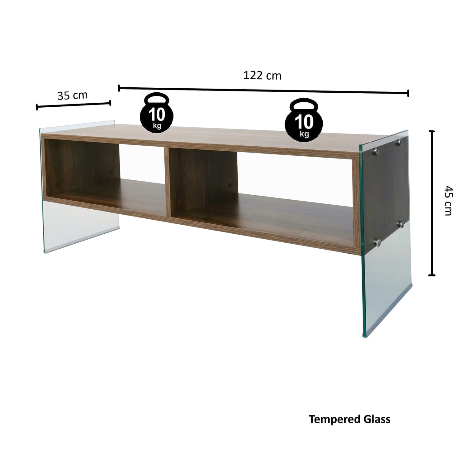 Comoda tv, Hanah Home, pal melaminat, nuc, 120x45x35 cm — imaginea 9