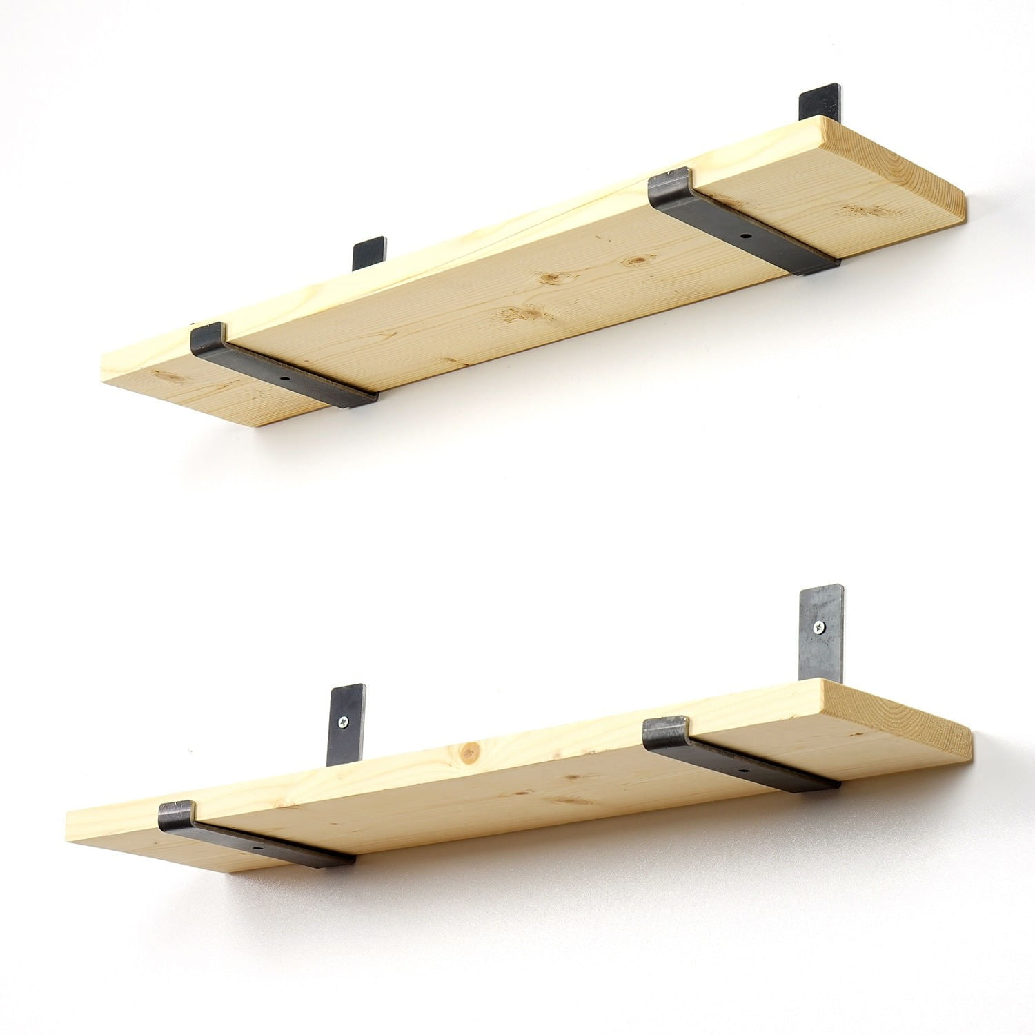 Raft de perete, Hanah Home, lemn de molid, negru si stejar, 60x16x14 cm — imaginea 9