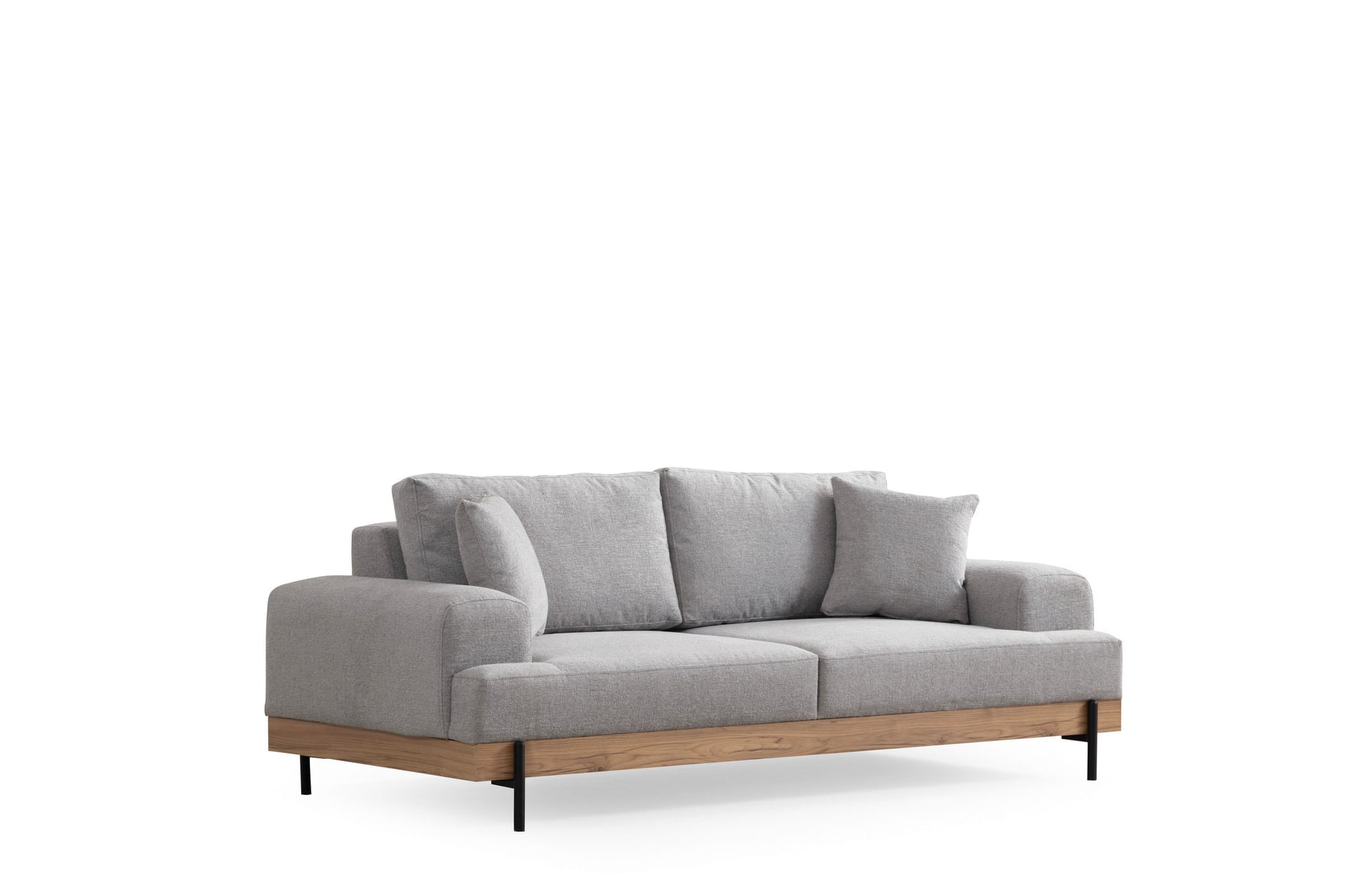 Canapea 3 locuri, Hanah Home, lemn fag si pal, gri, 220x98x78 cm, 560ARE2121 — imaginea 2