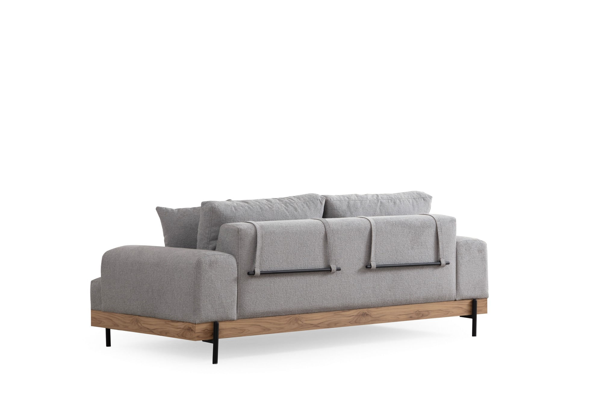Canapea 3 locuri, Hanah Home, lemn fag si pal, gri, 220x98x78 cm, 560ARE2121 — imaginea 3