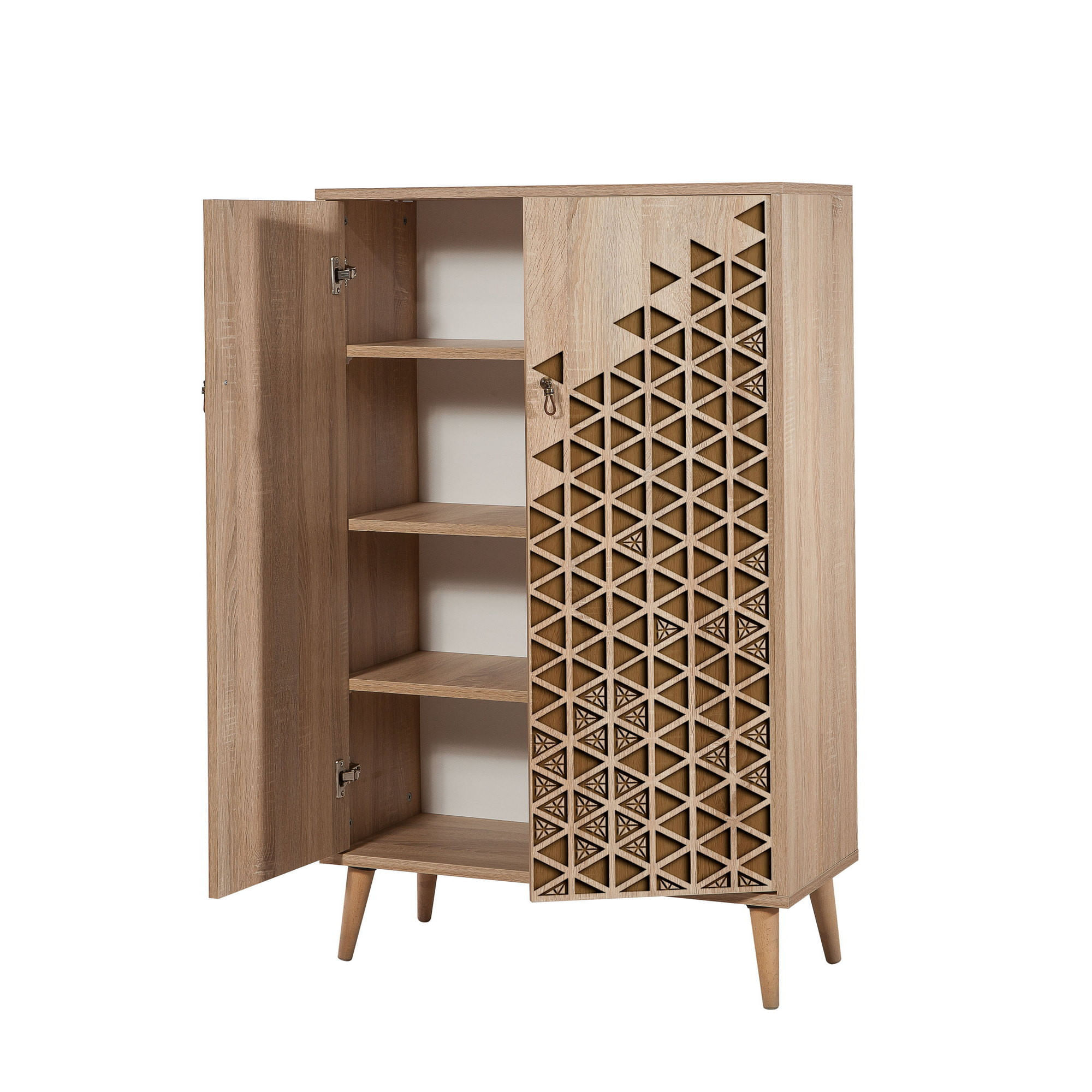 Dulap multifunctional, Hanah Home, pal melaminat, stejar sonoma, 80x36x127 cm, 869VEL3977 — imaginea 2