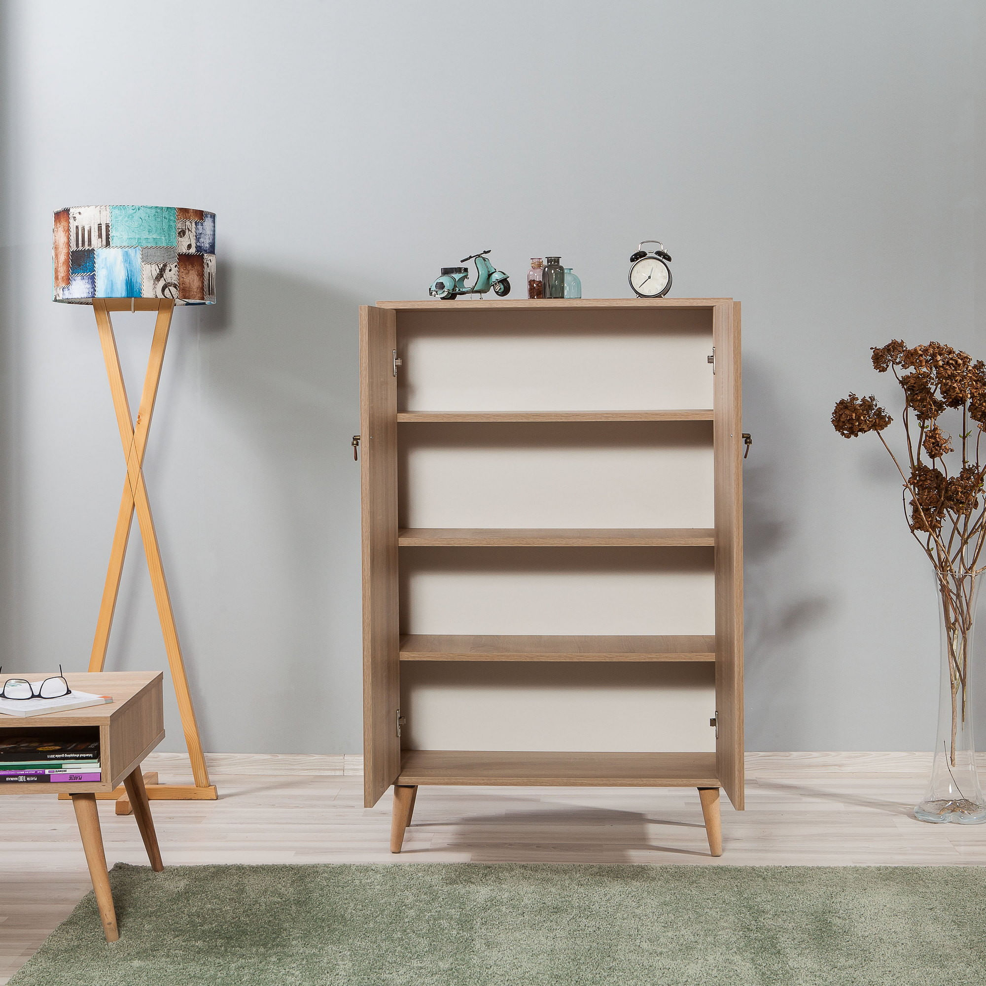 Dulap multifunctional, Hanah Home, pal melaminat, stejar sonoma, 80x36x127 cm, 869VEL3977 — imaginea 5