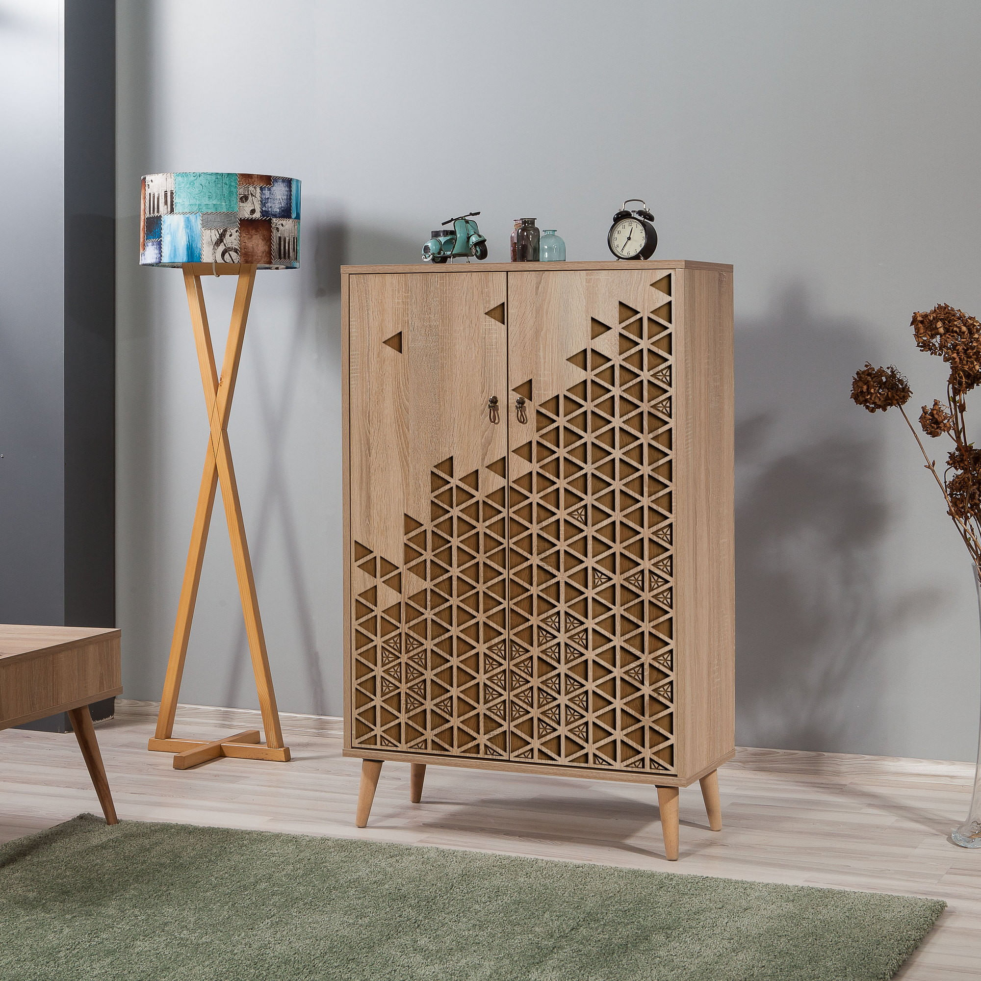 Dulap multifunctional, Hanah Home, pal melaminat, stejar sonoma, 80x36x127 cm, 869VEL3977 — imaginea 7