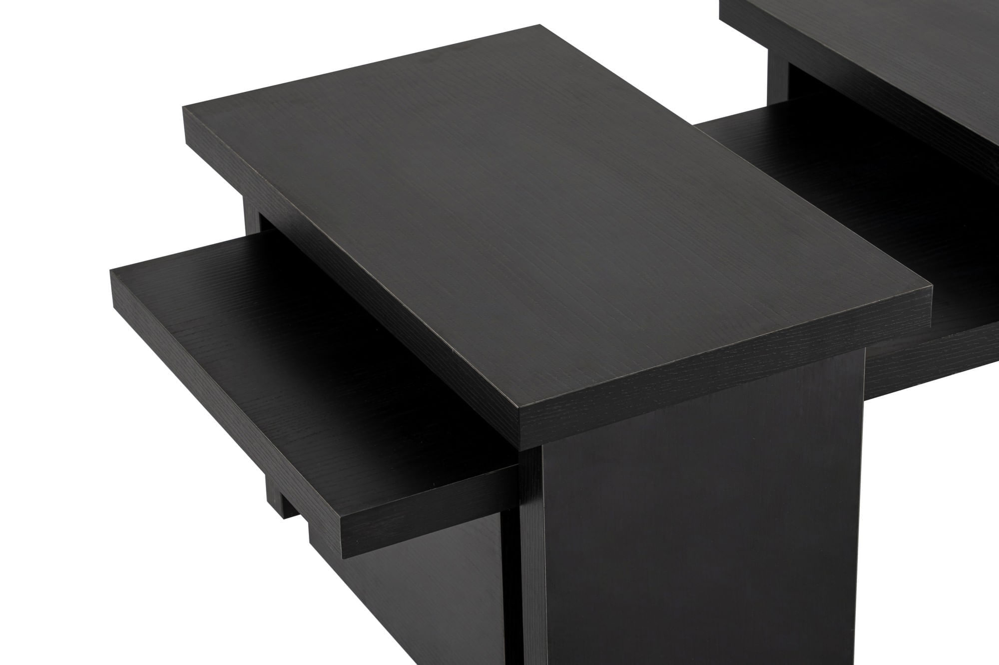 Masuta de cafea, Hanah Home, panou de particule melaminat, lemn negru, 110x45x41.5 cm — imaginea 4