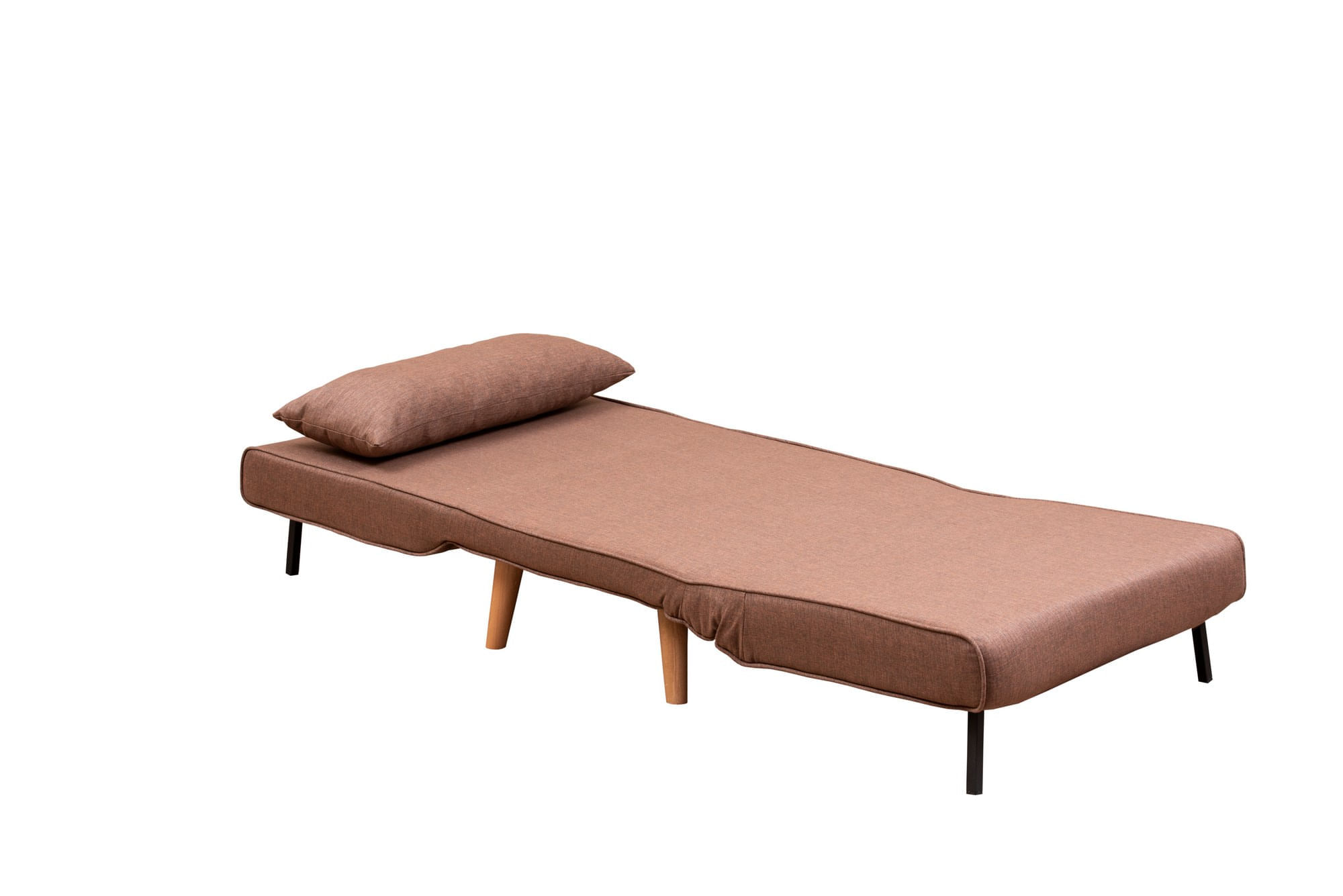 Canapea extensibila, Hanah Home, metal, maro, 180x80 cm — imaginea 3