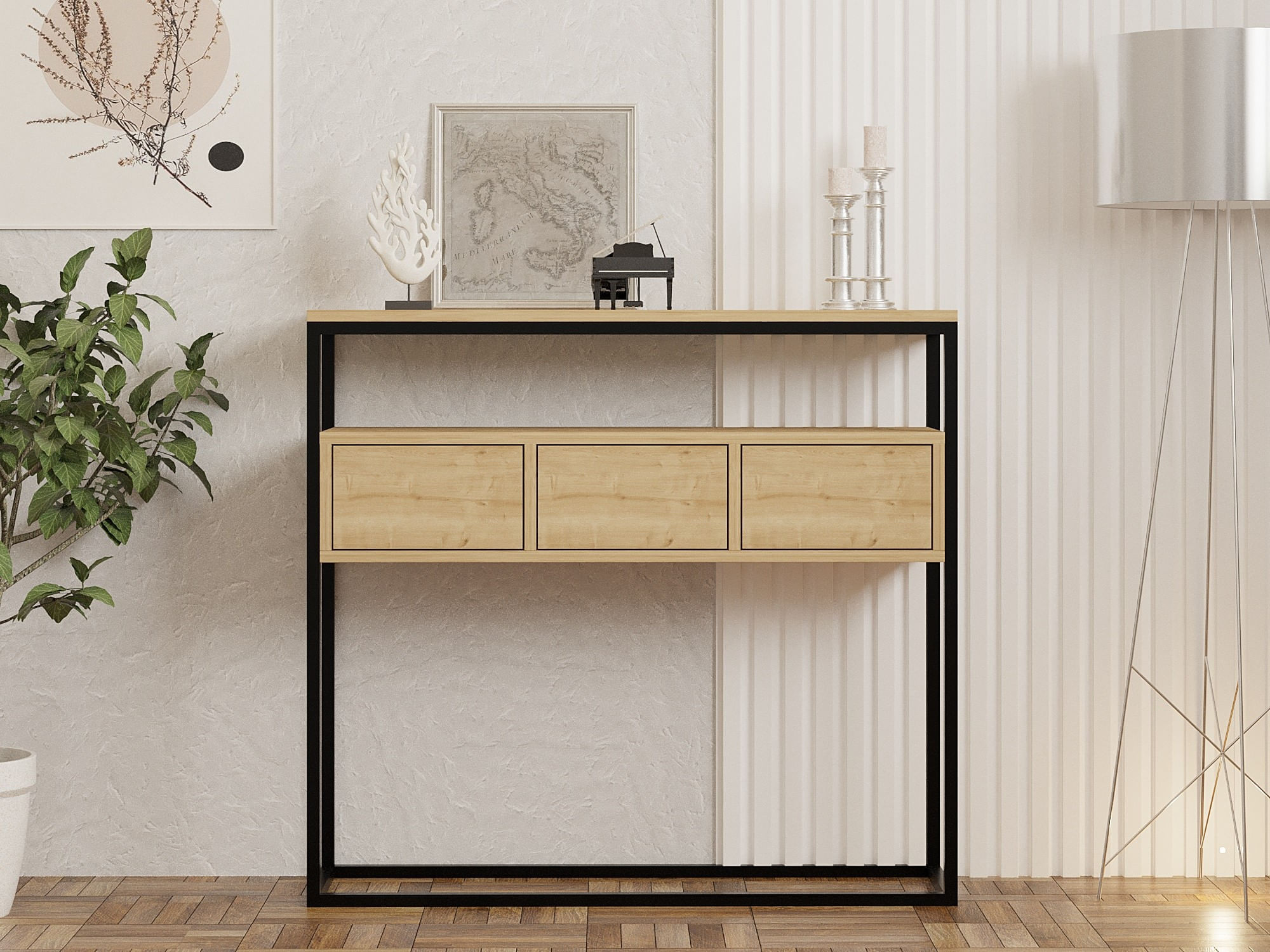 Consola, Hanah Home, pal melaminat, safir, 90x34x70 cm, 495SSE1901 — imaginea 3