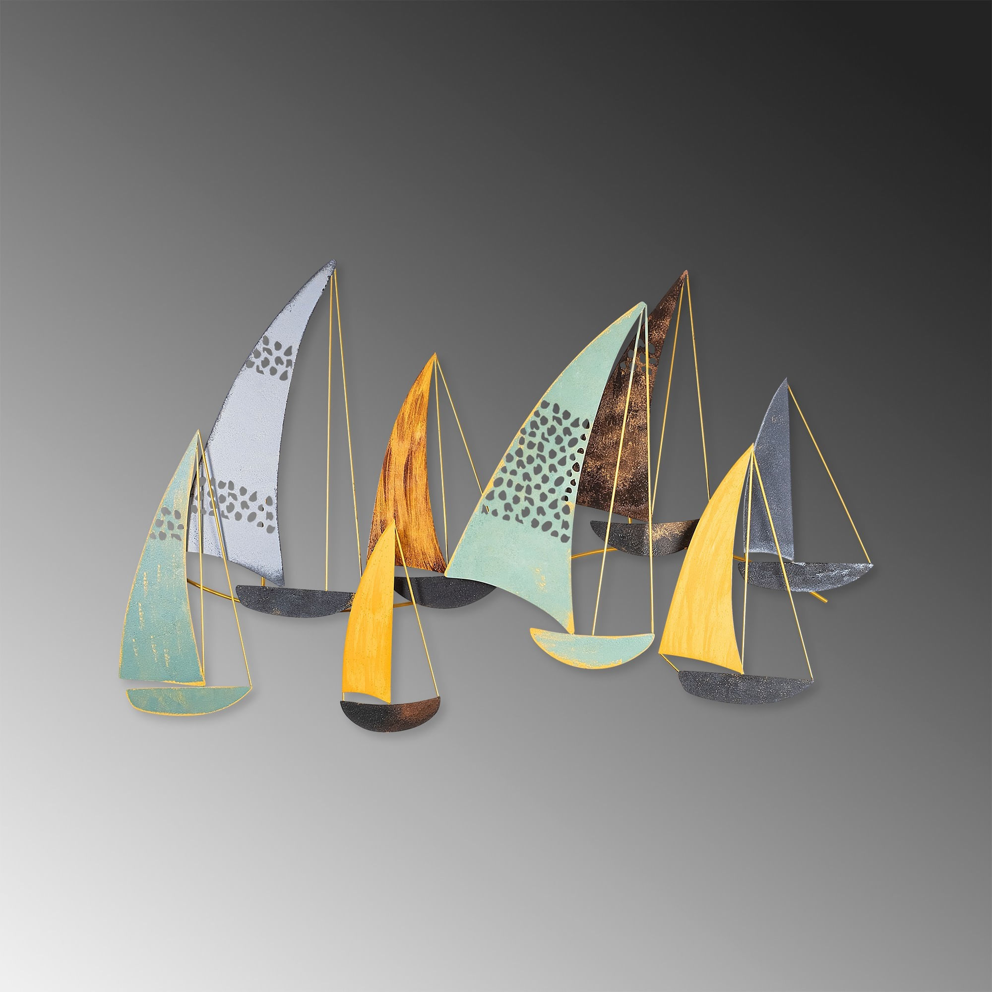 Accesoriu decorativ de perete, Wallxpert, metal, multicolor, 111x70x8 cm - imagine 2