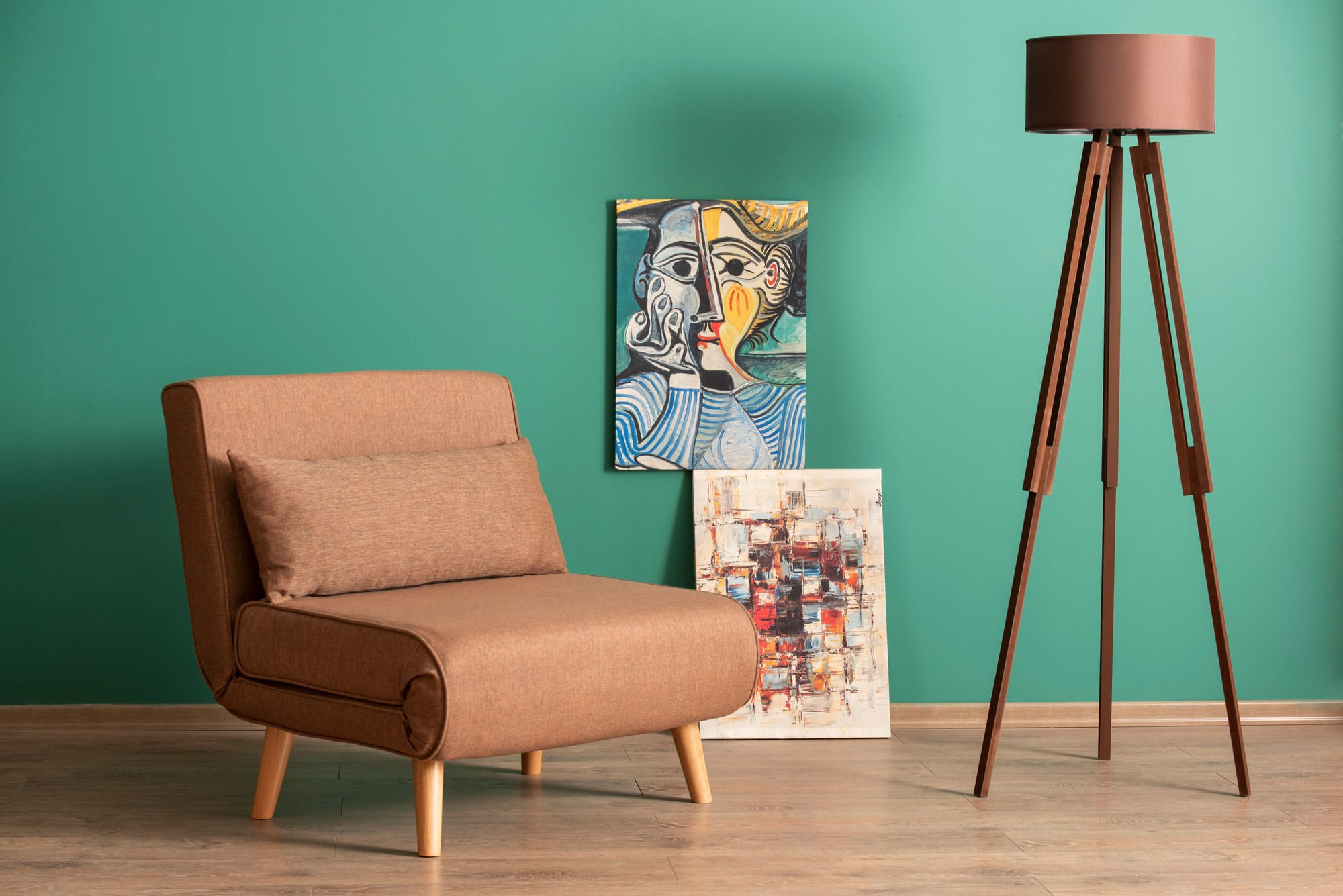 Canapea extensibila, Hanah Home, metal, maro, 180x80 cm — imaginea 7
