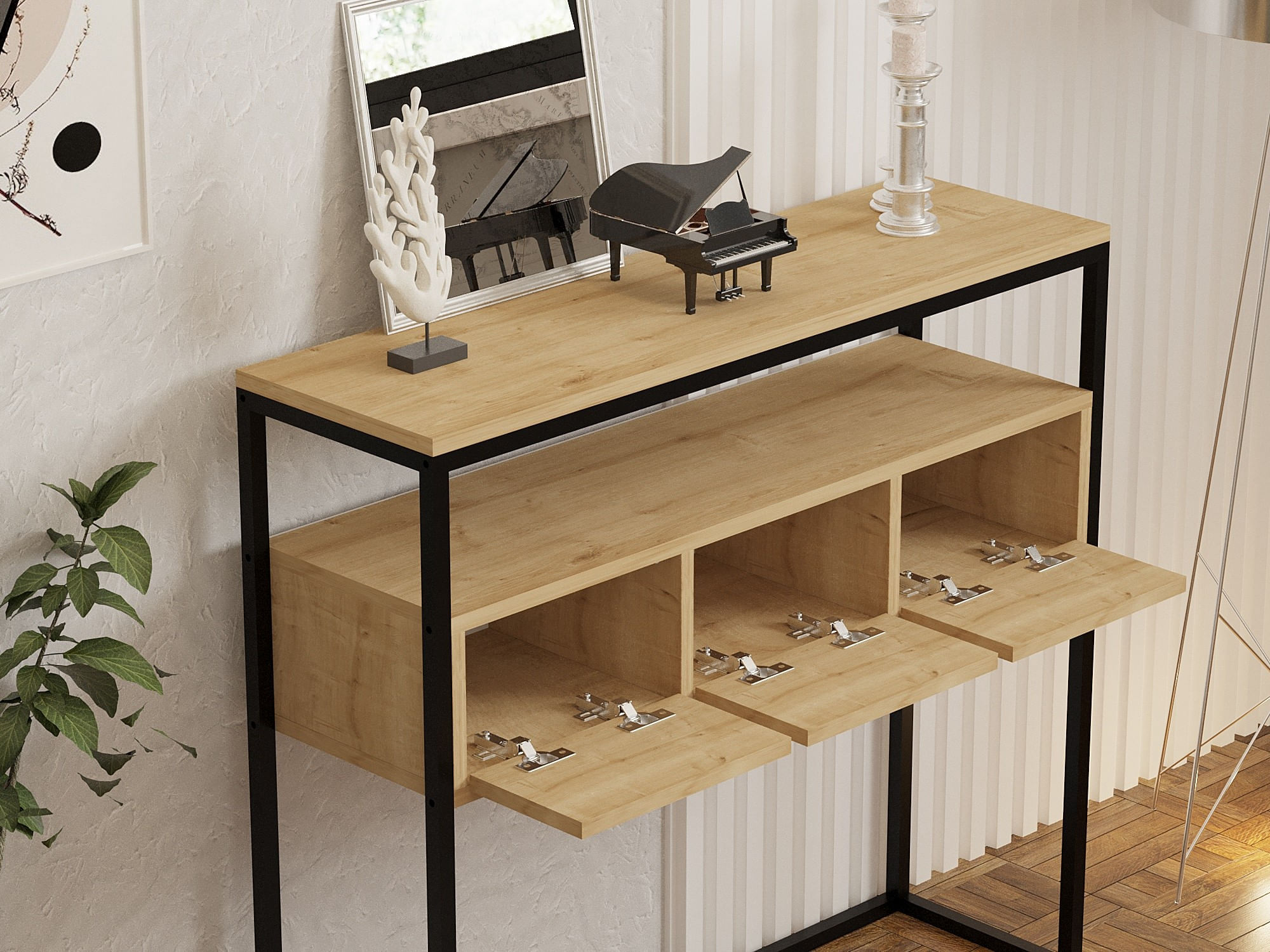 Consola, Hanah Home, pal melaminat, safir, 90x34x70 cm, 495SSE1901 — imaginea 4