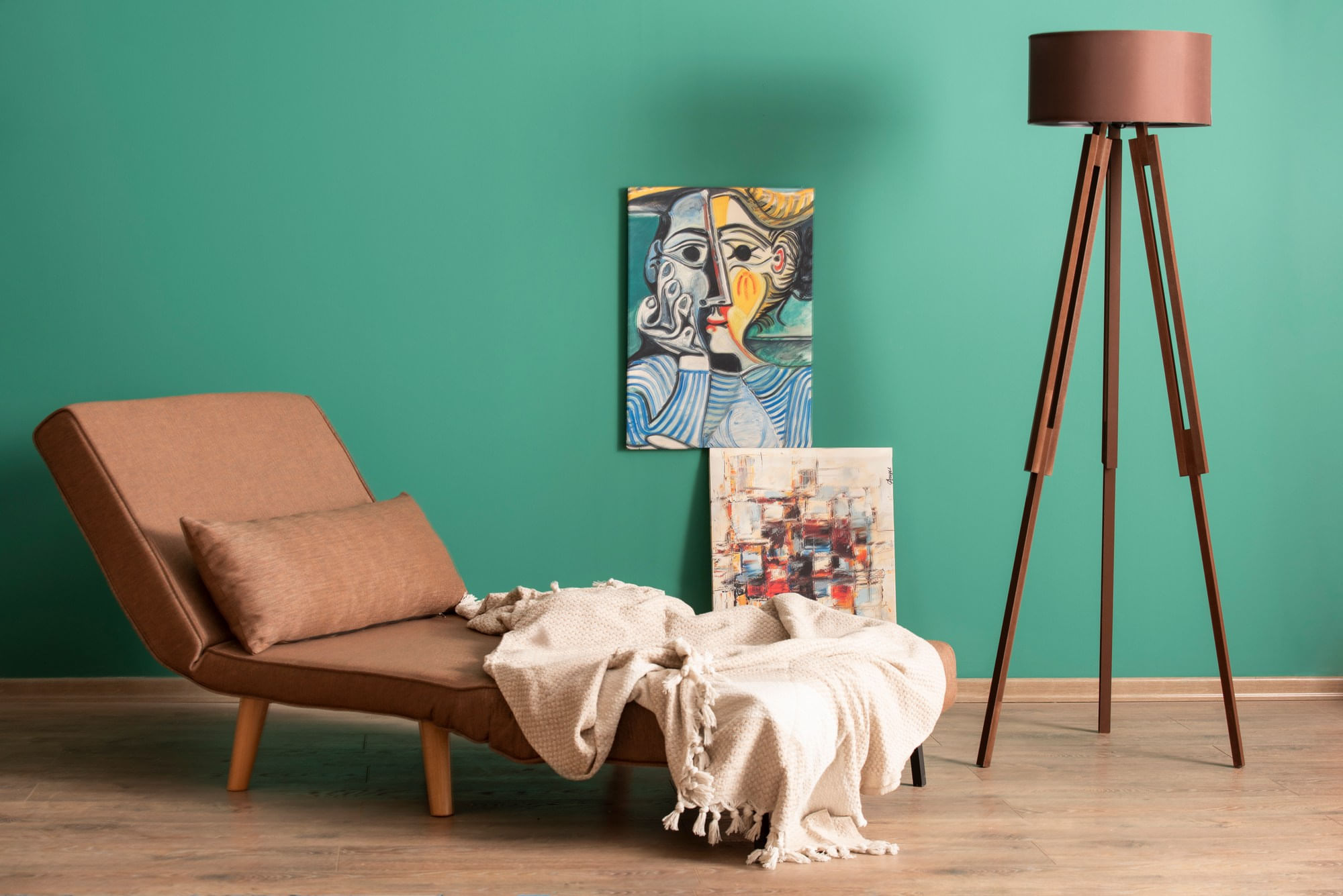 Canapea extensibila, Hanah Home, metal, maro, 180x80 cm — imaginea 8
