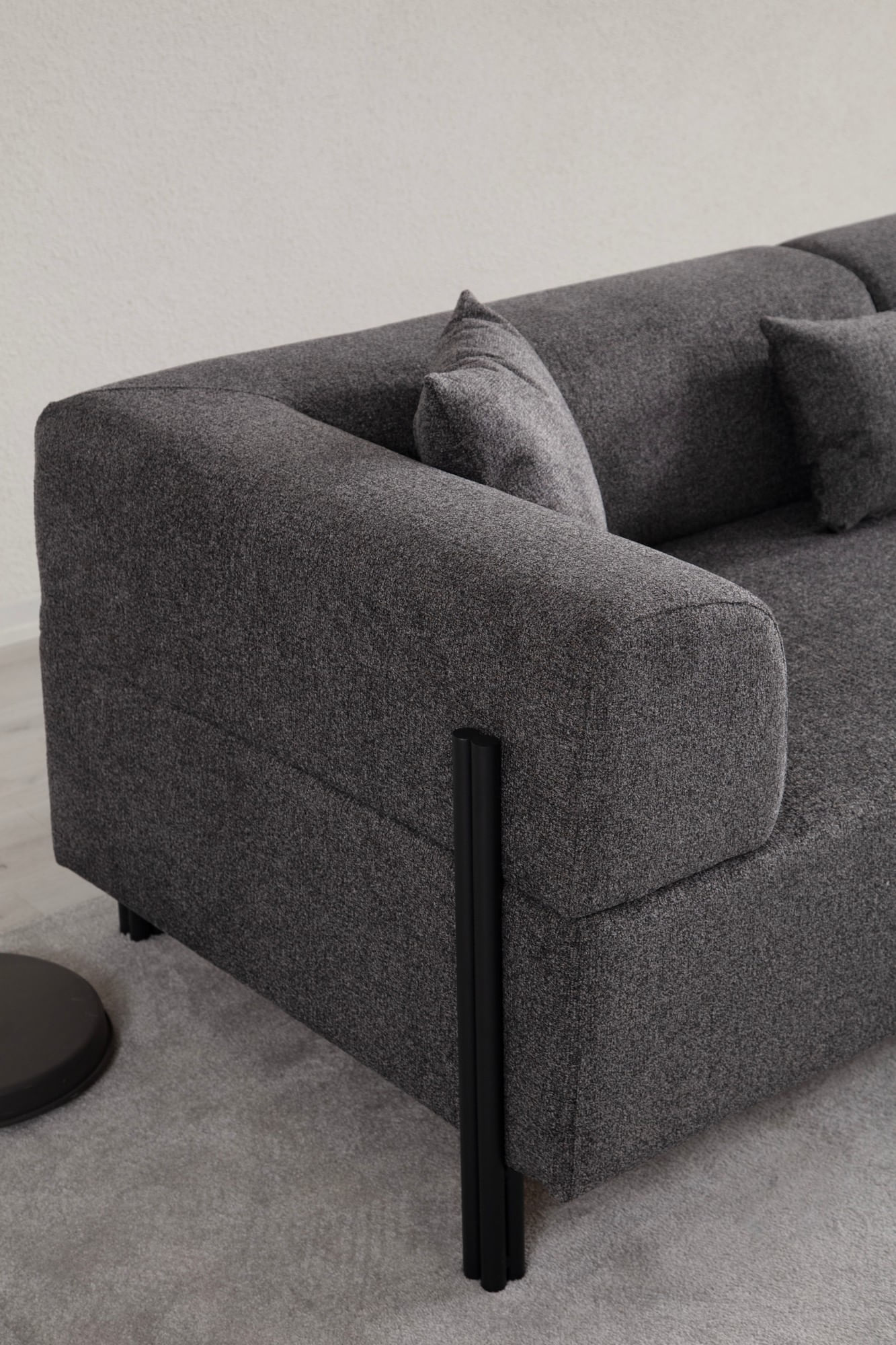 Canapea 3 locuri, Hanah Home, lemn fag si pal, antracit, 225x93x75 cm — imaginea 8