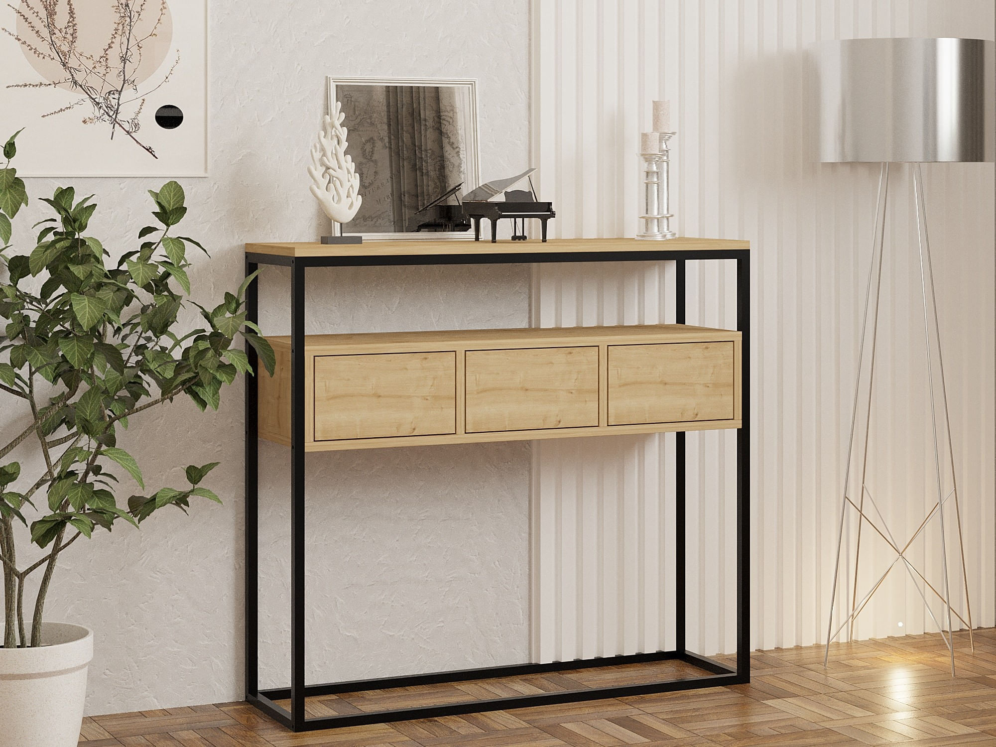 Consola, Hanah Home, pal melaminat, safir, 90x34x70 cm, 495SSE1901 — imaginea 6