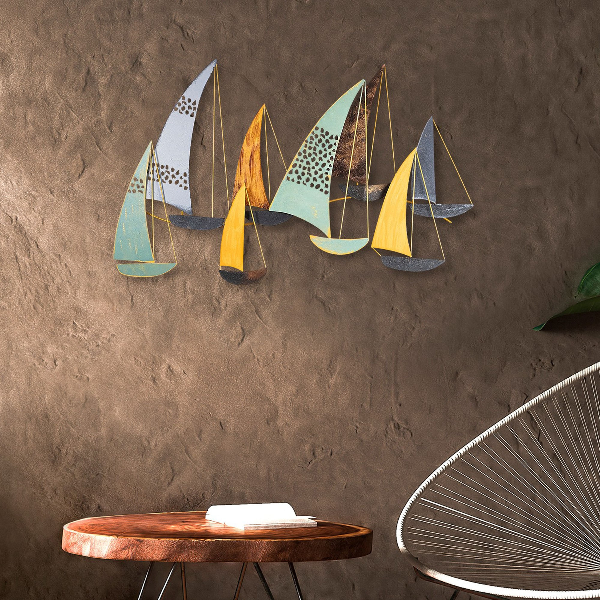 Accesoriu decorativ de perete, Wallxpert, metal, multicolor, 111x70x8 cm - imagine 6