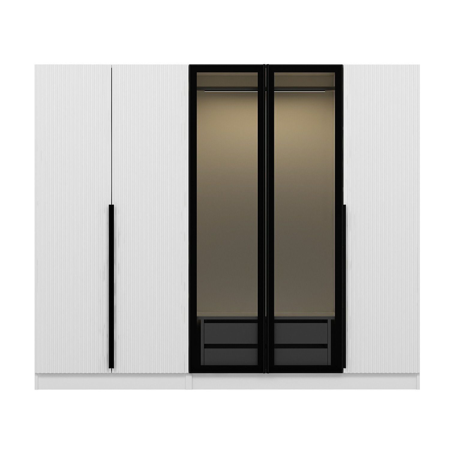 Sifonier, Hanah Home, panou aglomerat melaminat, fume, 225x52x210 cm — imaginea 7