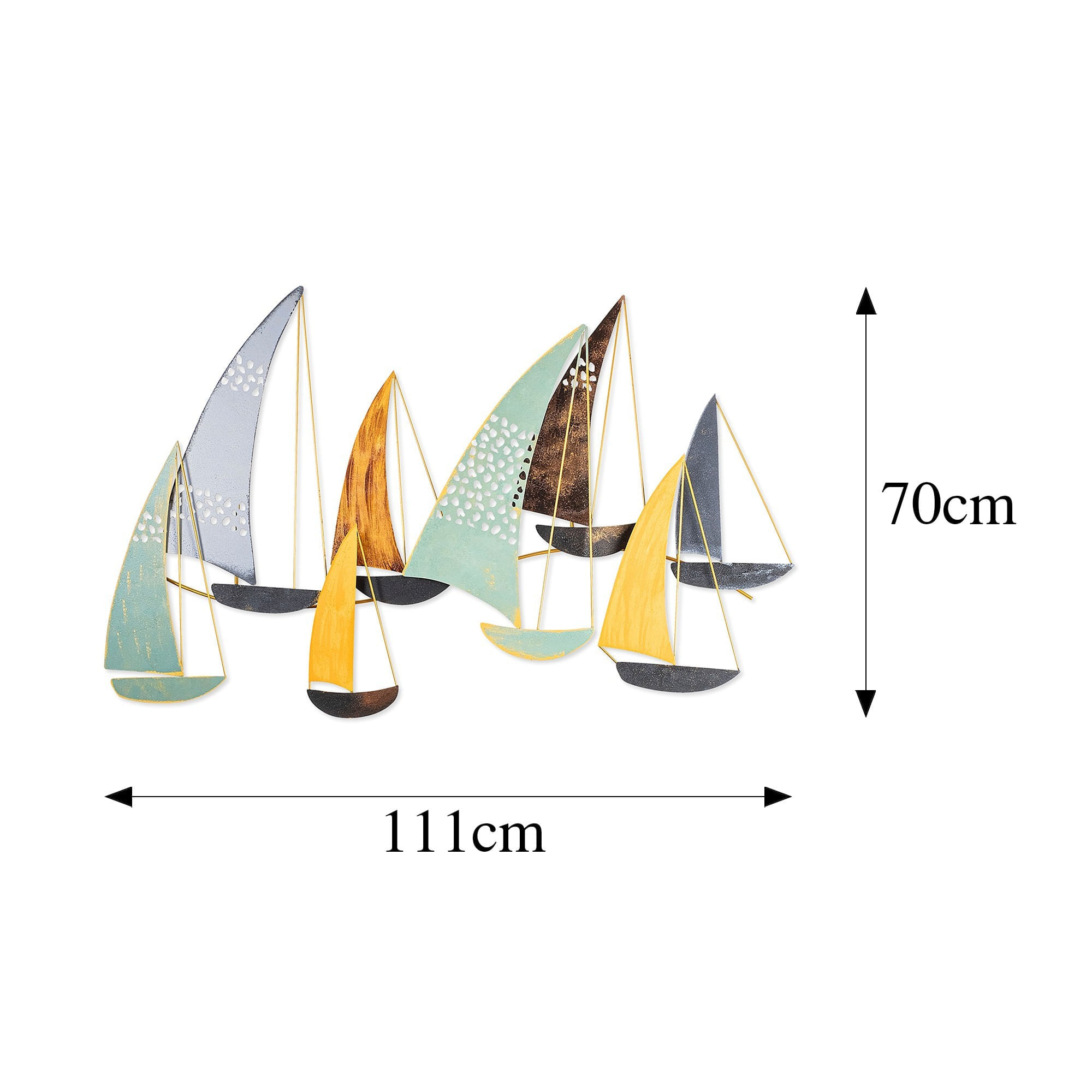 Accesoriu decorativ de perete, Wallxpert, metal, multicolor, 111x70x8 cm - imagine 8