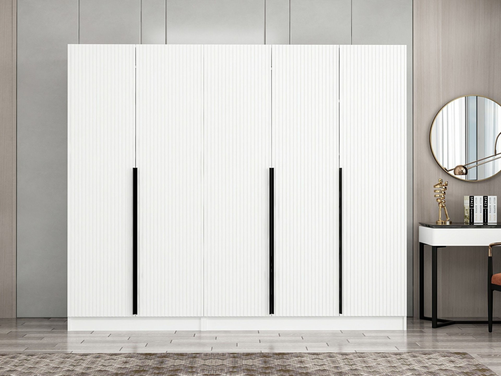 Sifonier, Hanah Home, pal melaminat, alb, 225x52x210 cm — imaginea 3