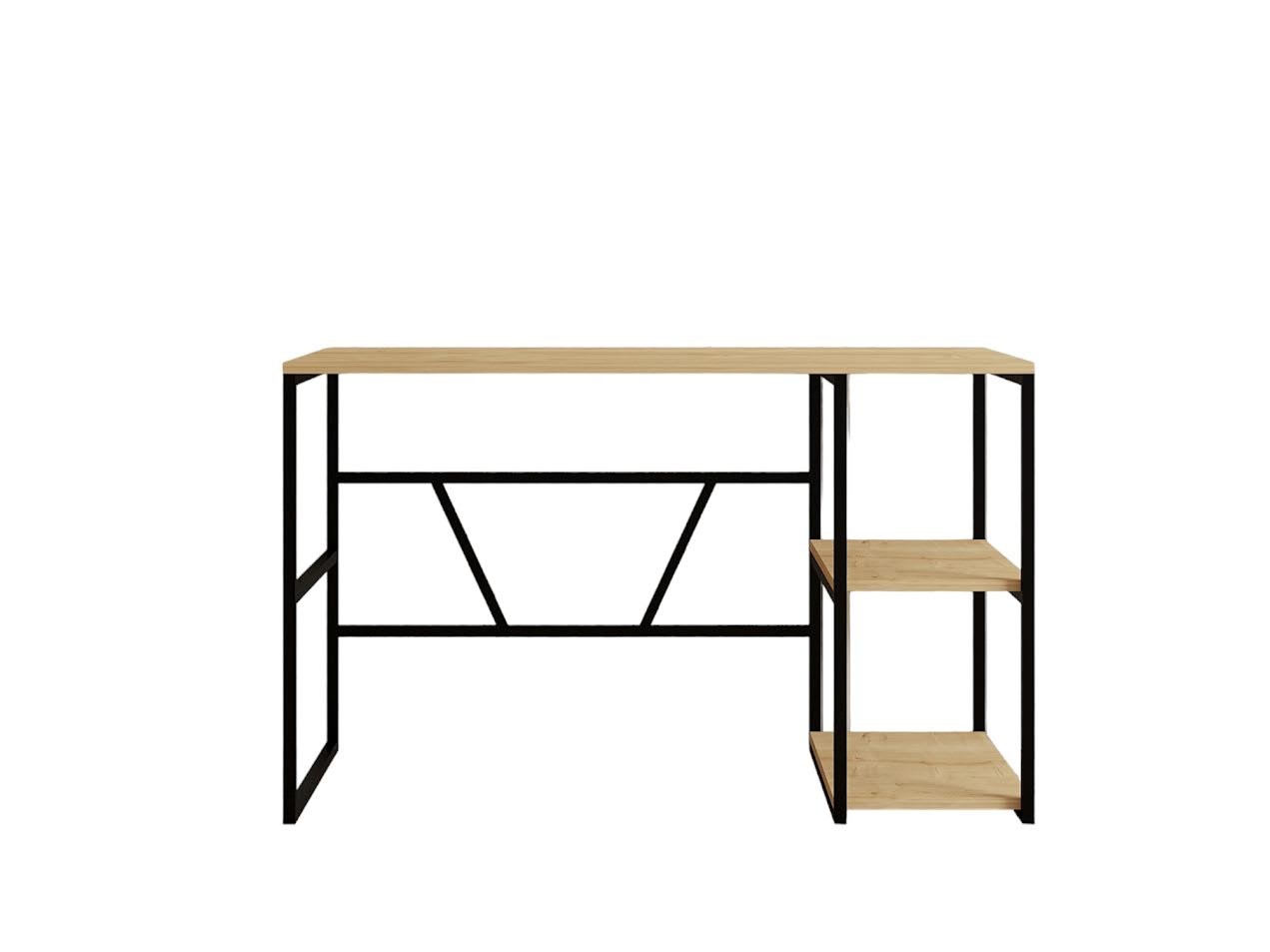 Birou de studiu, Hanah Home, pal melaminat, stejar safir, 120x60x74 cm — imaginea 2