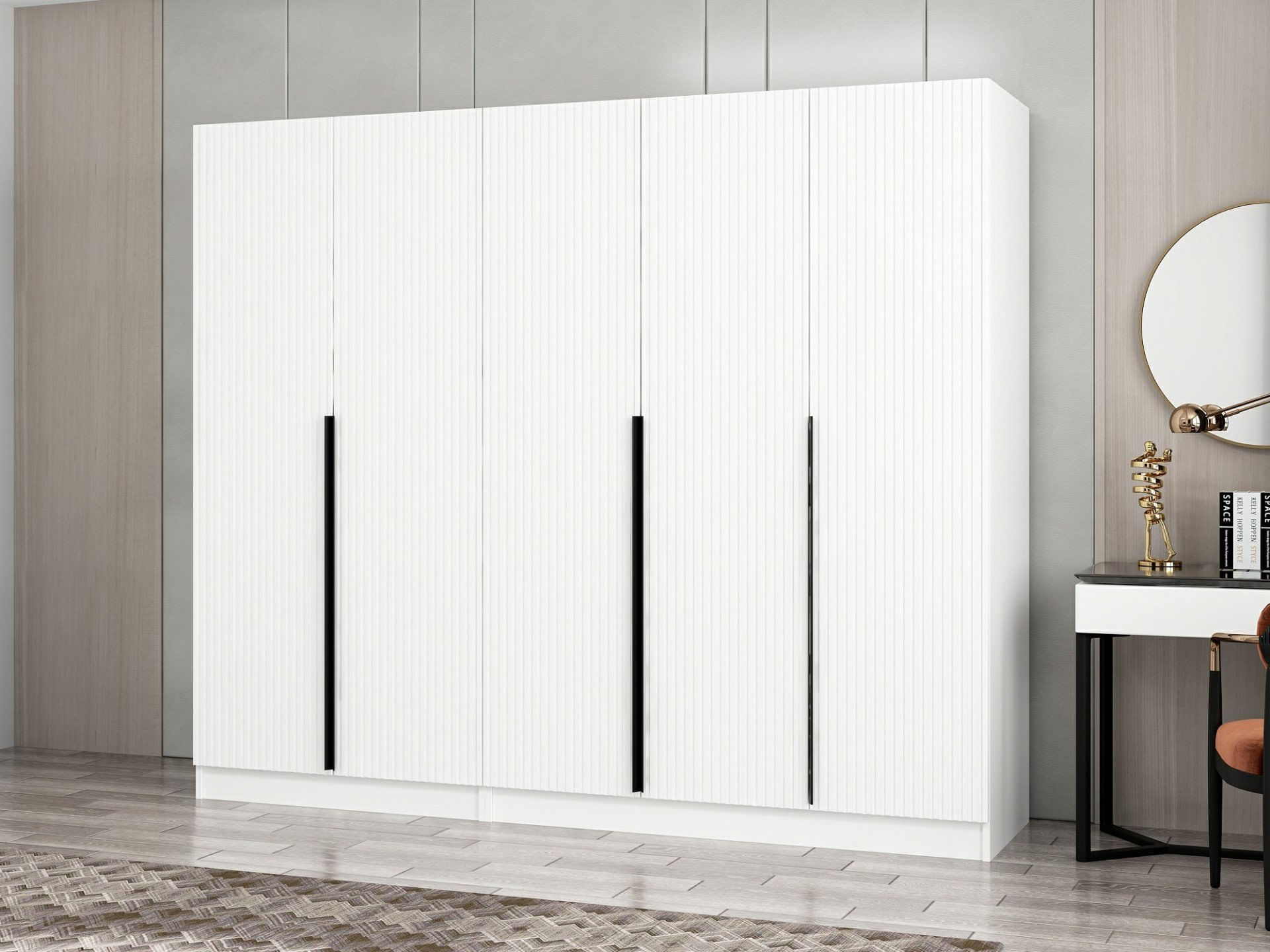 Sifonier, Hanah Home, pal melaminat, alb, 225x52x210 cm — imaginea 4