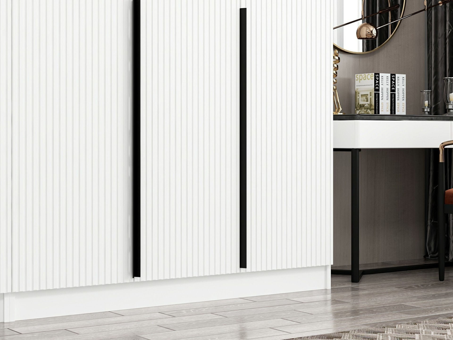Sifonier, Hanah Home, pal melaminat, alb, 225x52x210 cm — imaginea 5