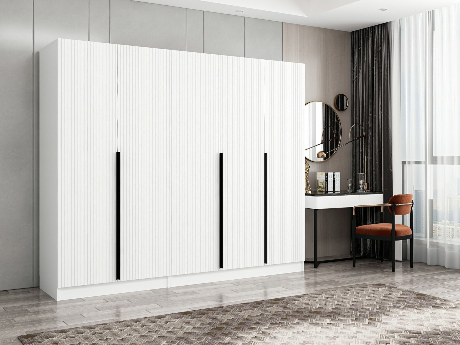 Sifonier, Hanah Home, pal melaminat, alb, 225x52x210 cm — imaginea 7