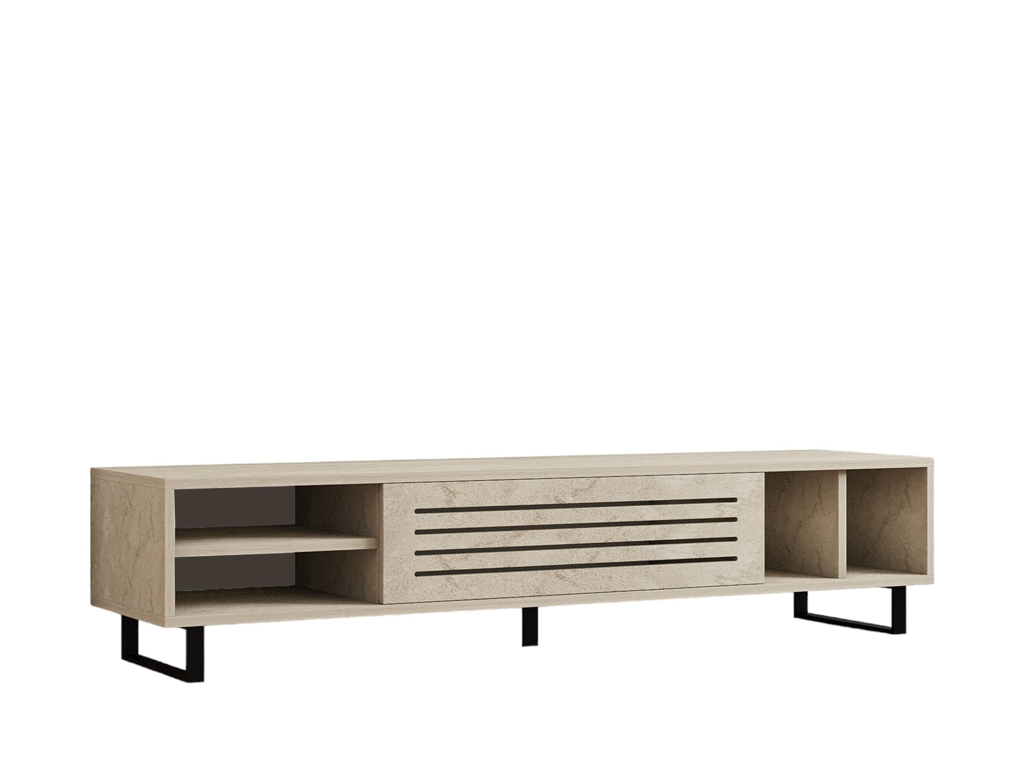 Comoda tv, Hanah Home, pal melaminat, travertin, 160x40x35 cm — imaginea 5