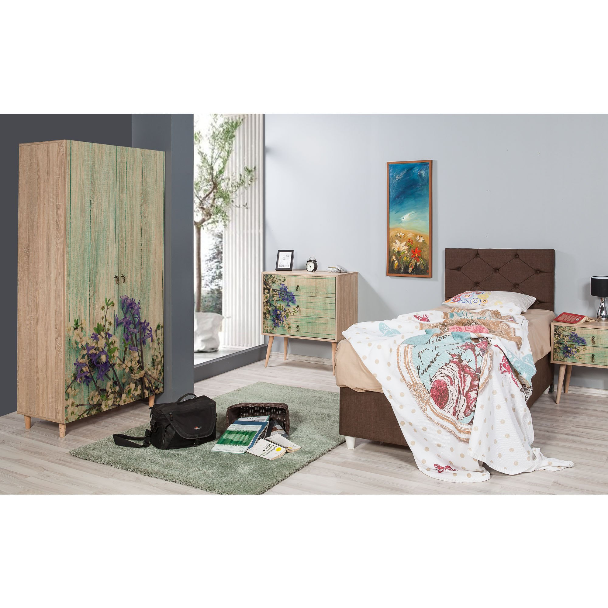 Sifonier, Hanah Home, pal melaminat, stejar sonoma, 90x52x192 cm, 863SPH4205 — imaginea 6