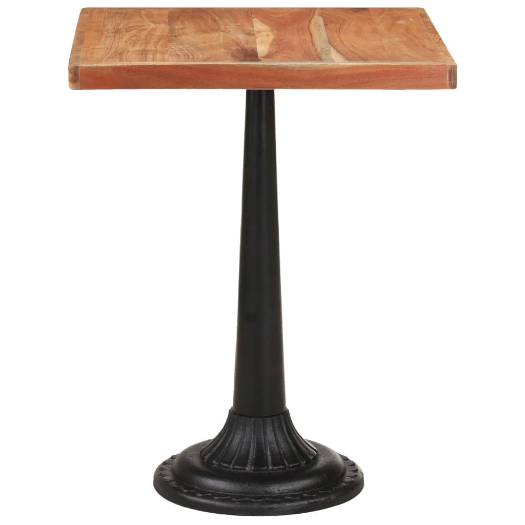 Masa de bistro, 60 x 60 x 76 cm, lemn masiv de acacia, formă picioare bază rotundă — imaginea 3
