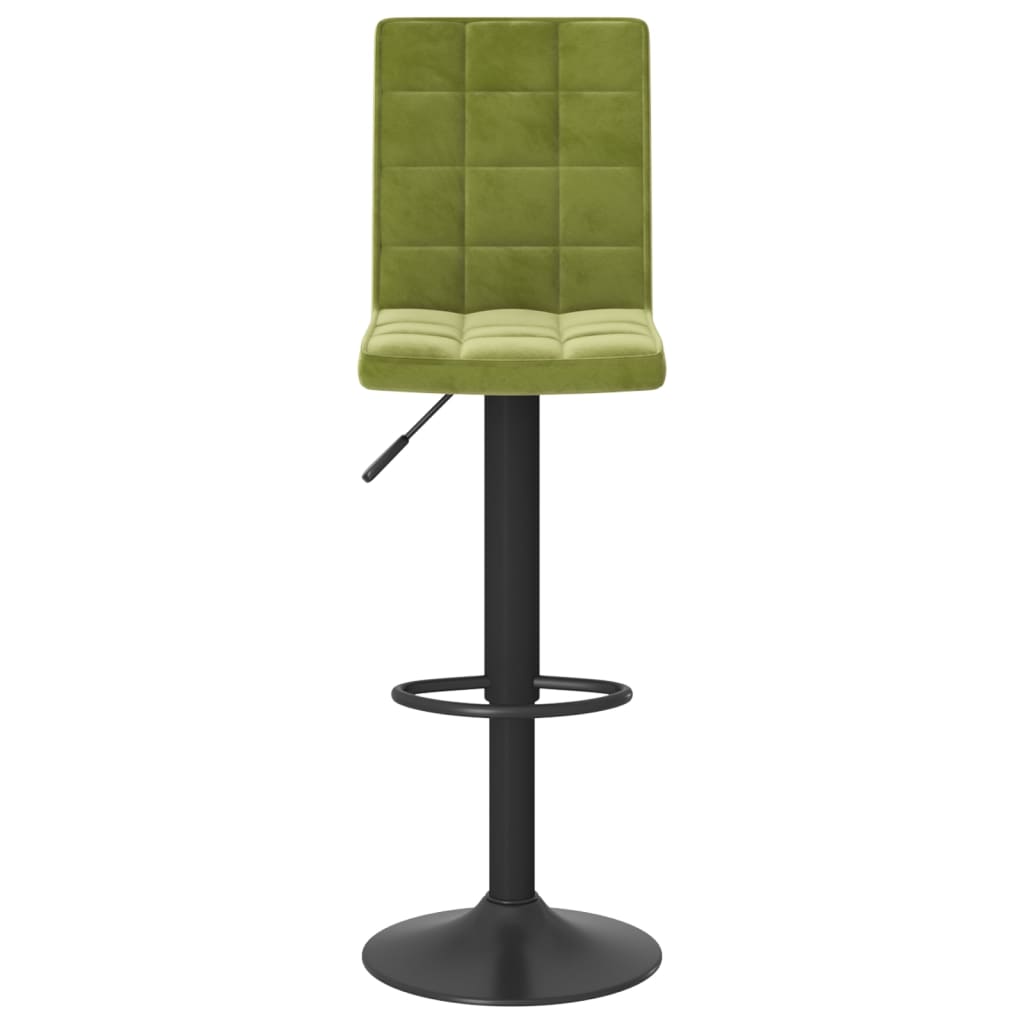 Scaune de bar, 2 buc., verde deschis, catifea — imaginea 4