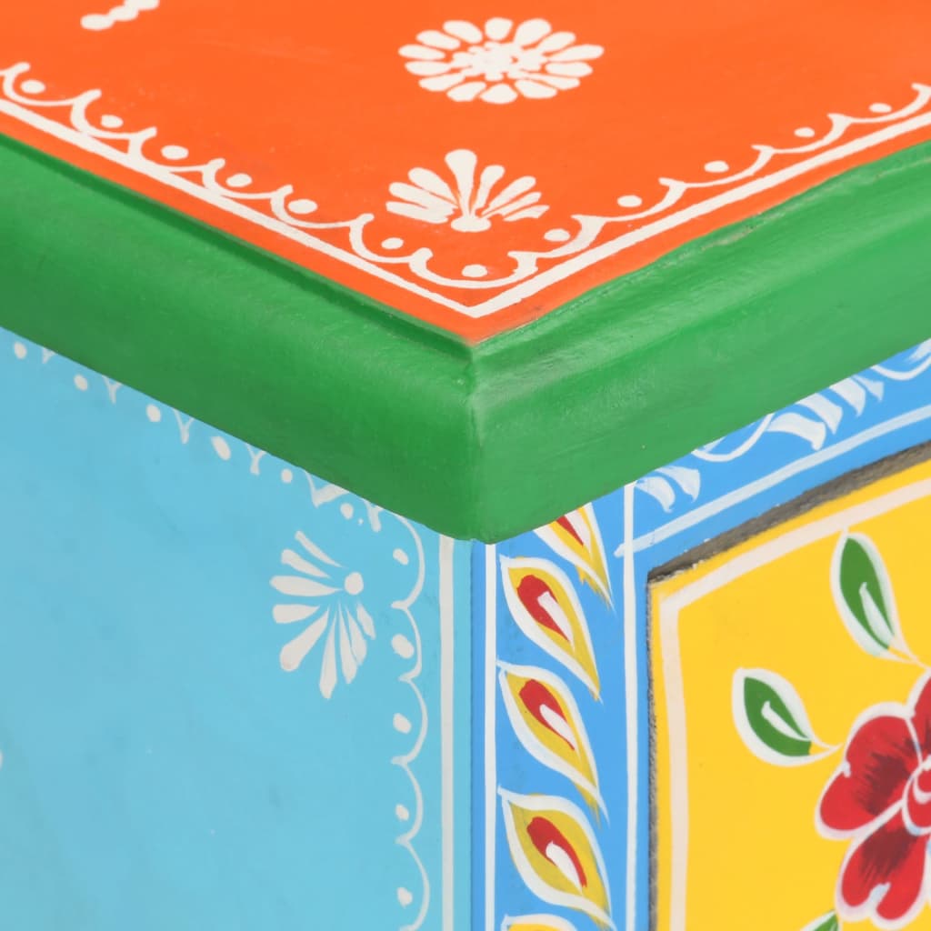 Noptiera pictata manual, 40x30x60 cm, lemn masiv de mango — imaginea 8