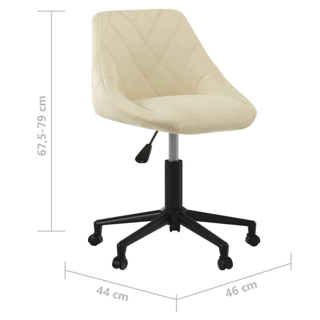 Scaun de masa pivotant, crem, catifea — imaginea 7