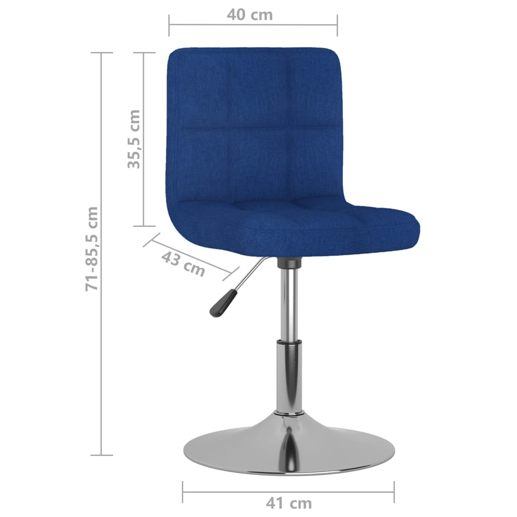 Scaune de sufragerie pivotante, 6 buc., albastru, textil — imaginea 8