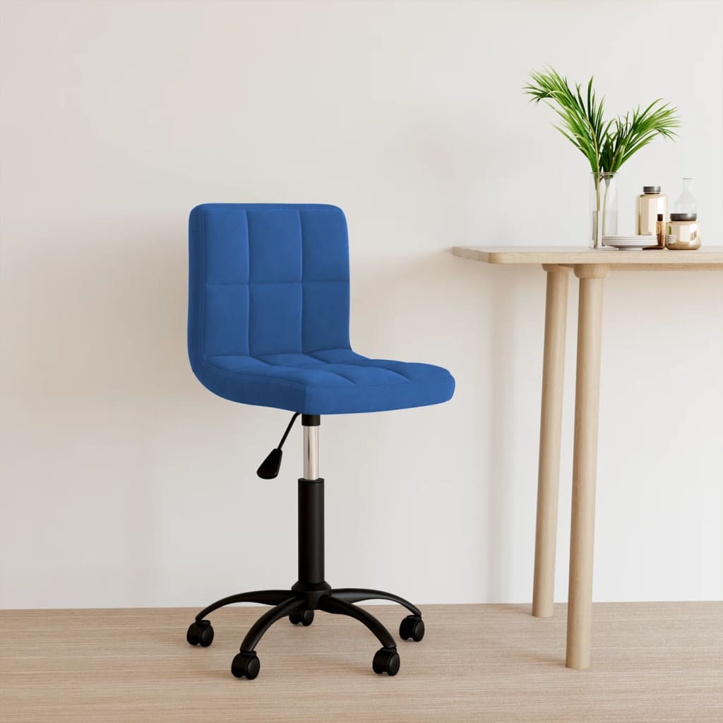 Scaun de birou pivotant, albastru, catifea — imaginea 2