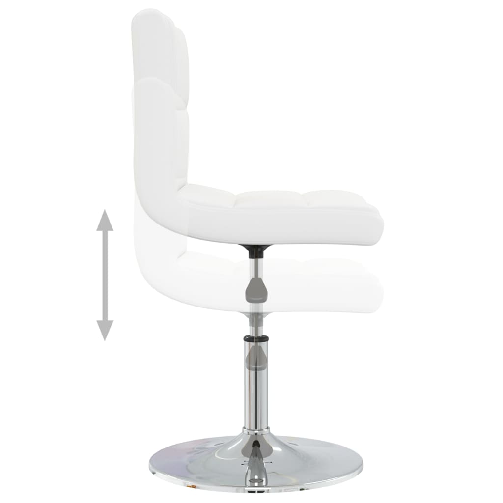 Scaune de bucatarie, 6 buc., alb, piele ecologica — imaginea 6