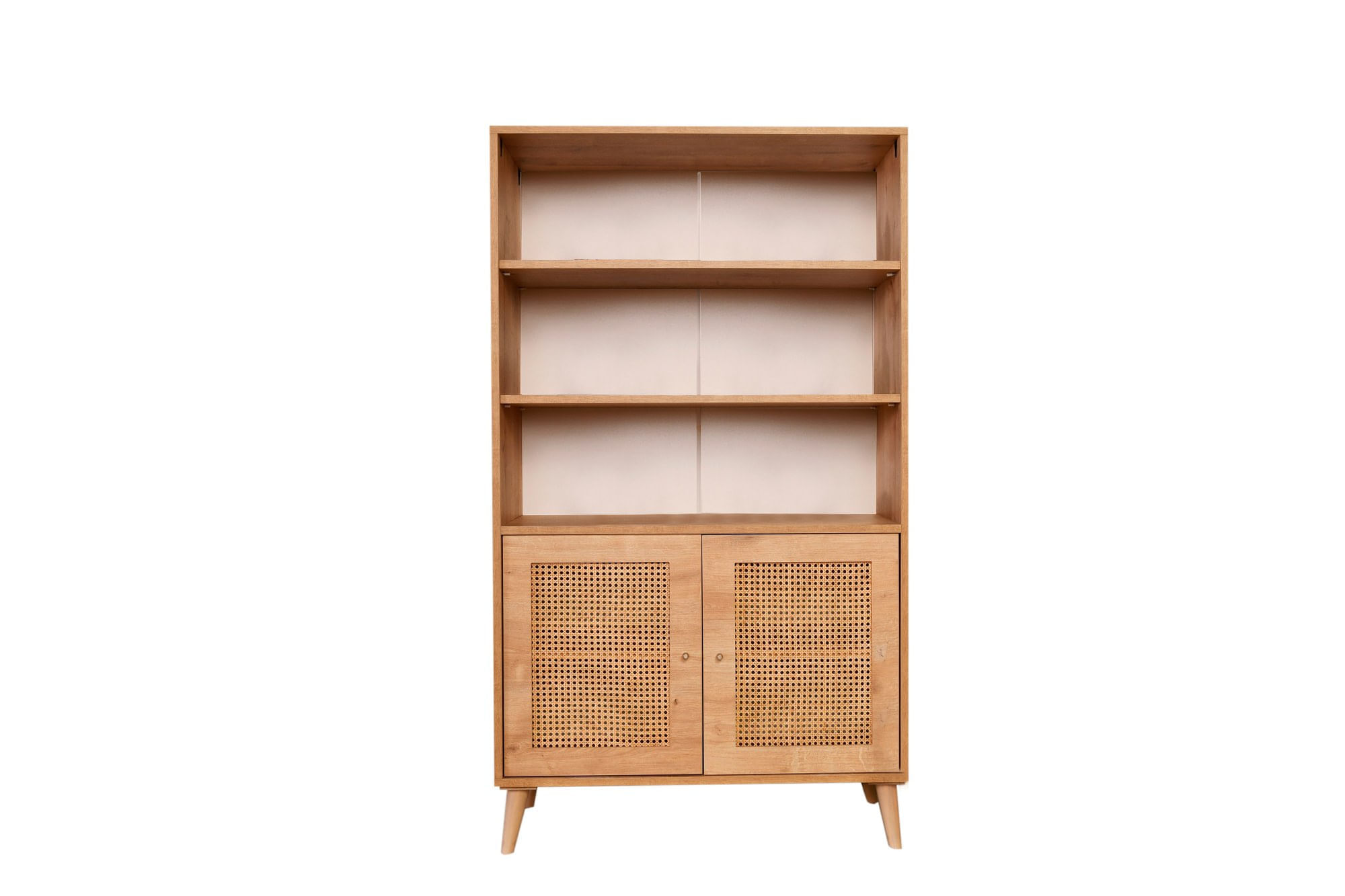 Biblioteca, Hanah Home, lemn de carpen, stejar, 40x90x110 cm
