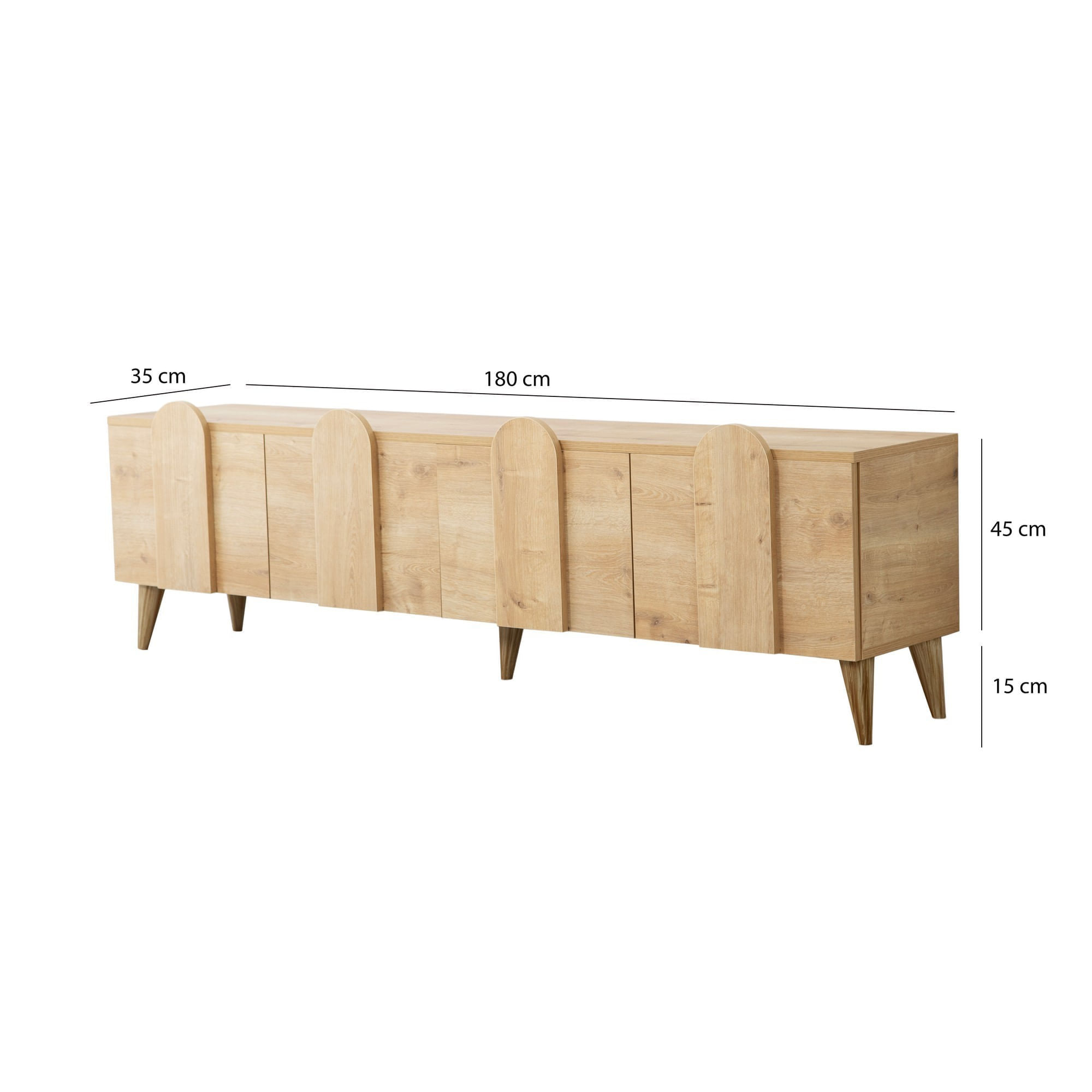 Comoda tv, Hanah Home, pal melaminat, stejar, 180x50x35 cm, 552NOS2428 — imaginea 3