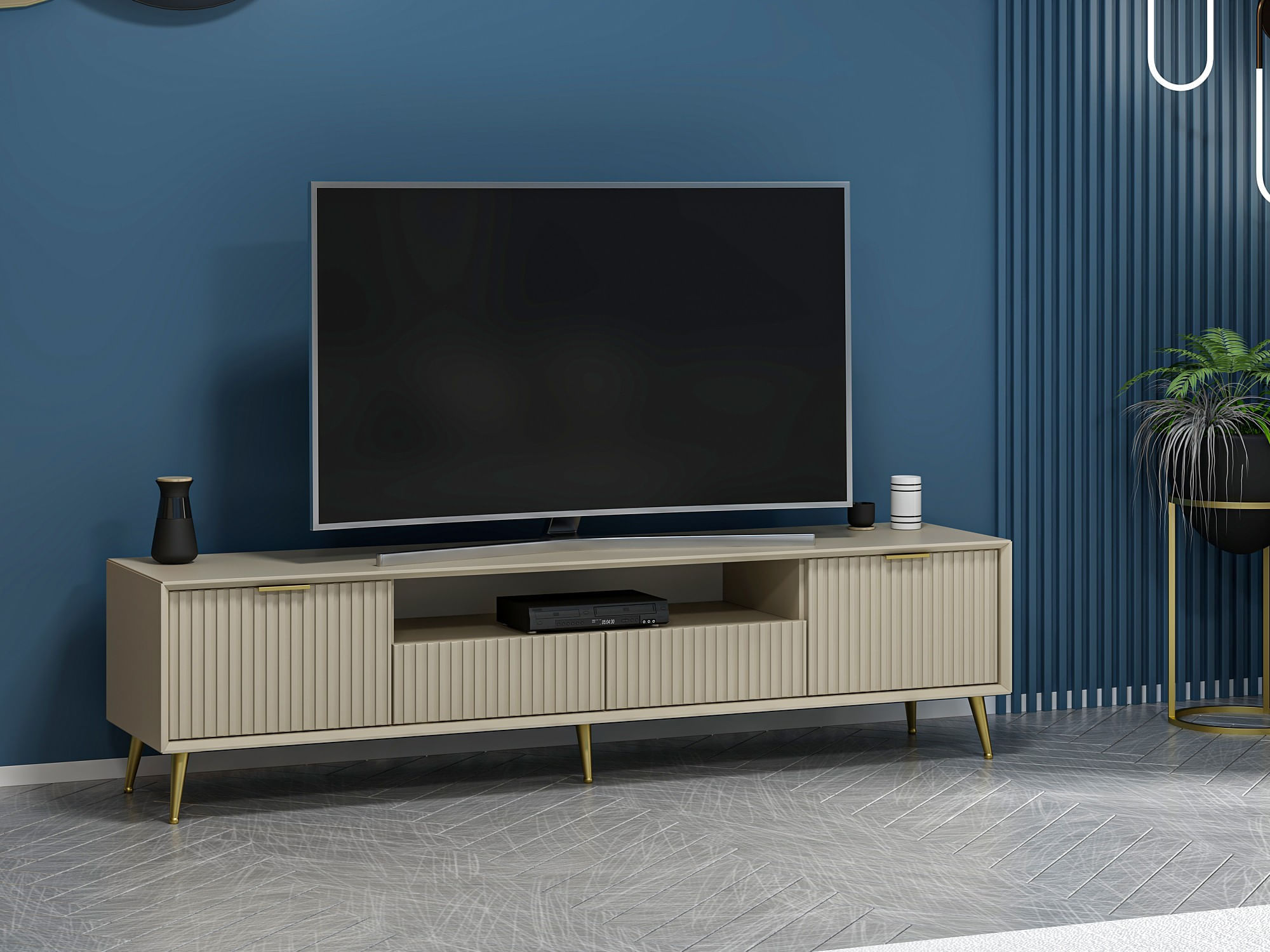 Comoda tv, Hanah Home, pal melaminat, gresie, 180x45x35 cm — imaginea 2