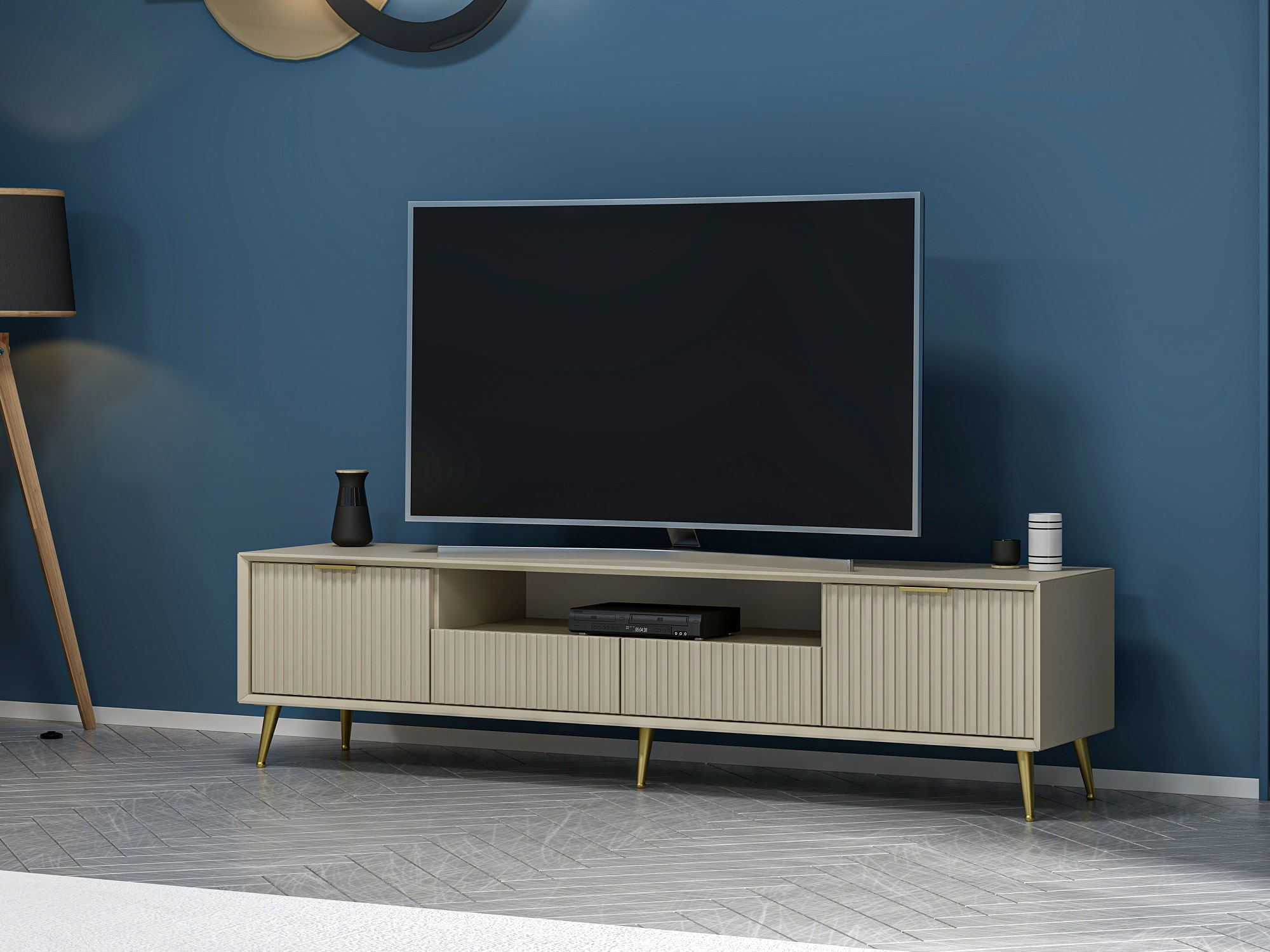 Comoda tv, Hanah Home, pal melaminat, gresie, 180x45x35 cm — imaginea 3