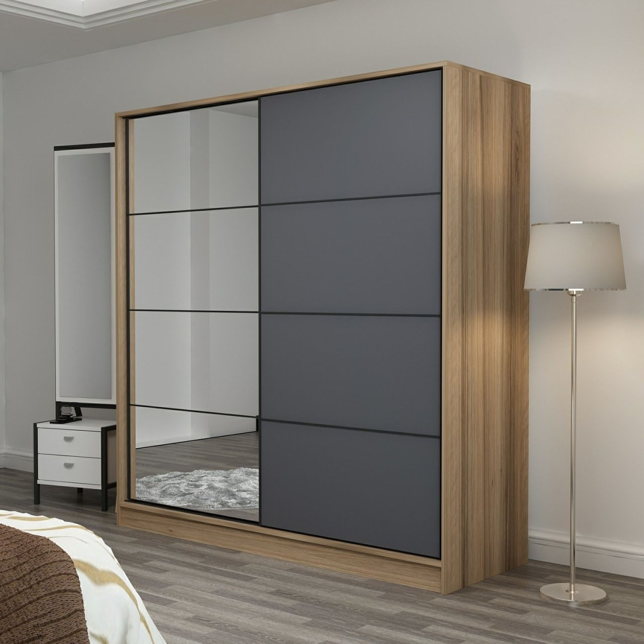 Sifonier, Hanah Home, pal melaminat, dore, 220x210x52 cm — imaginea 6