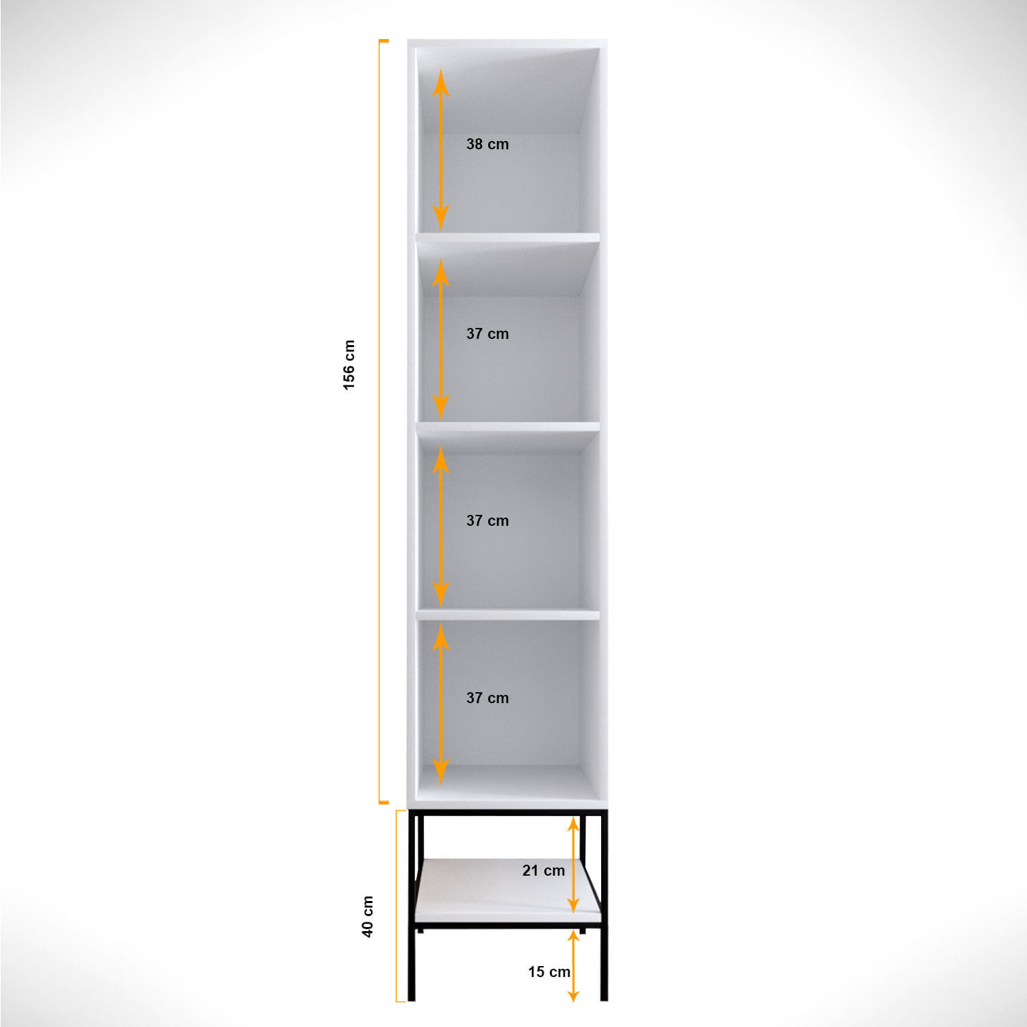 Dulap, Hanah Home, pal melaminat, alb, 42x50x200 cm — imaginea 7